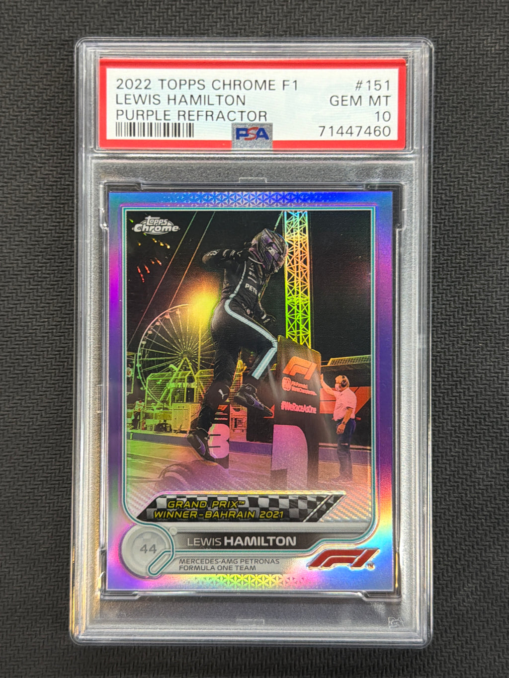 2022 Topps Chrome F1 Lewis Hamilton Purple /399 #151 PSA 10 460