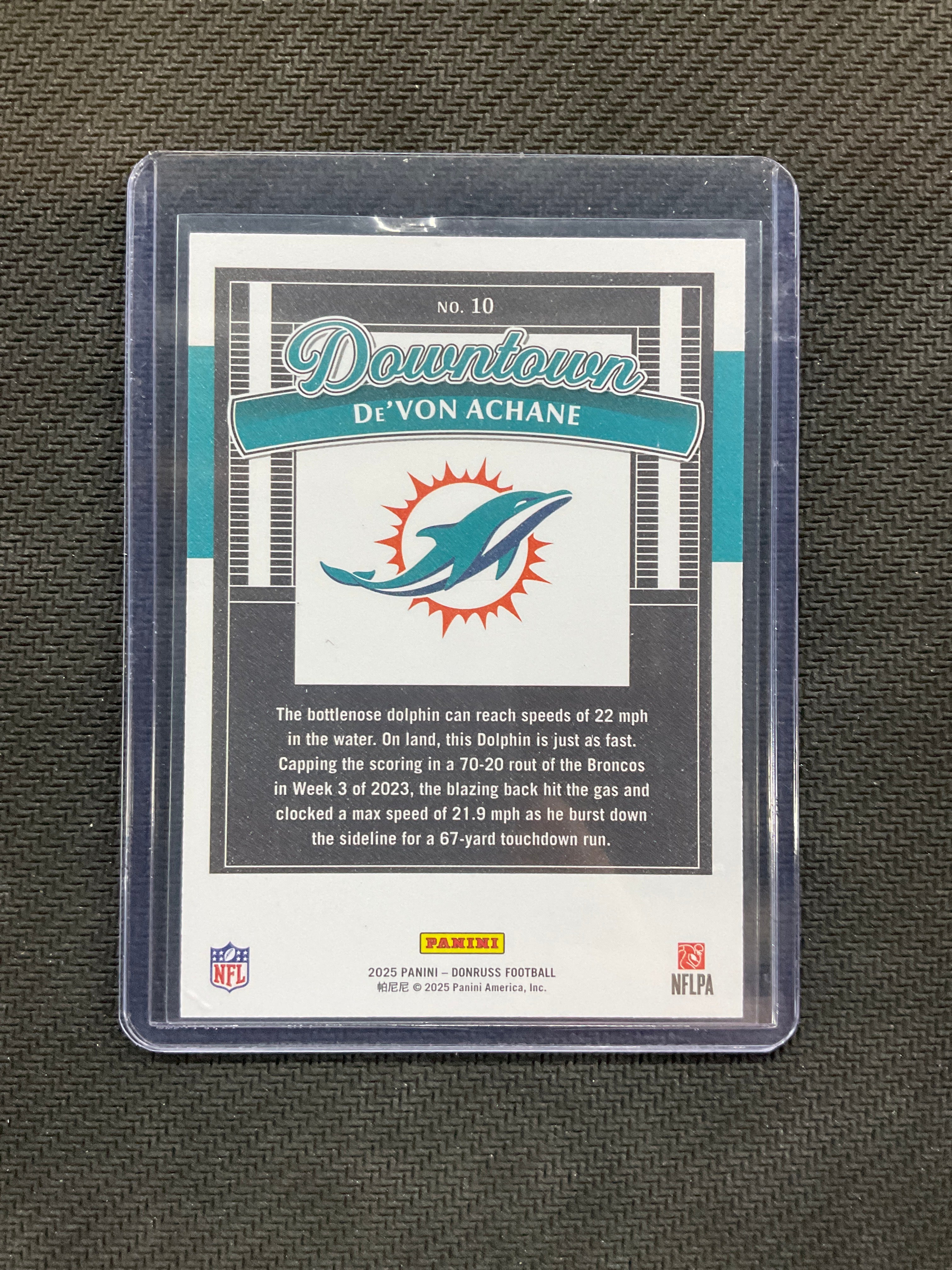 2025 Donruss De'Von Achane Downtown! Dolphins