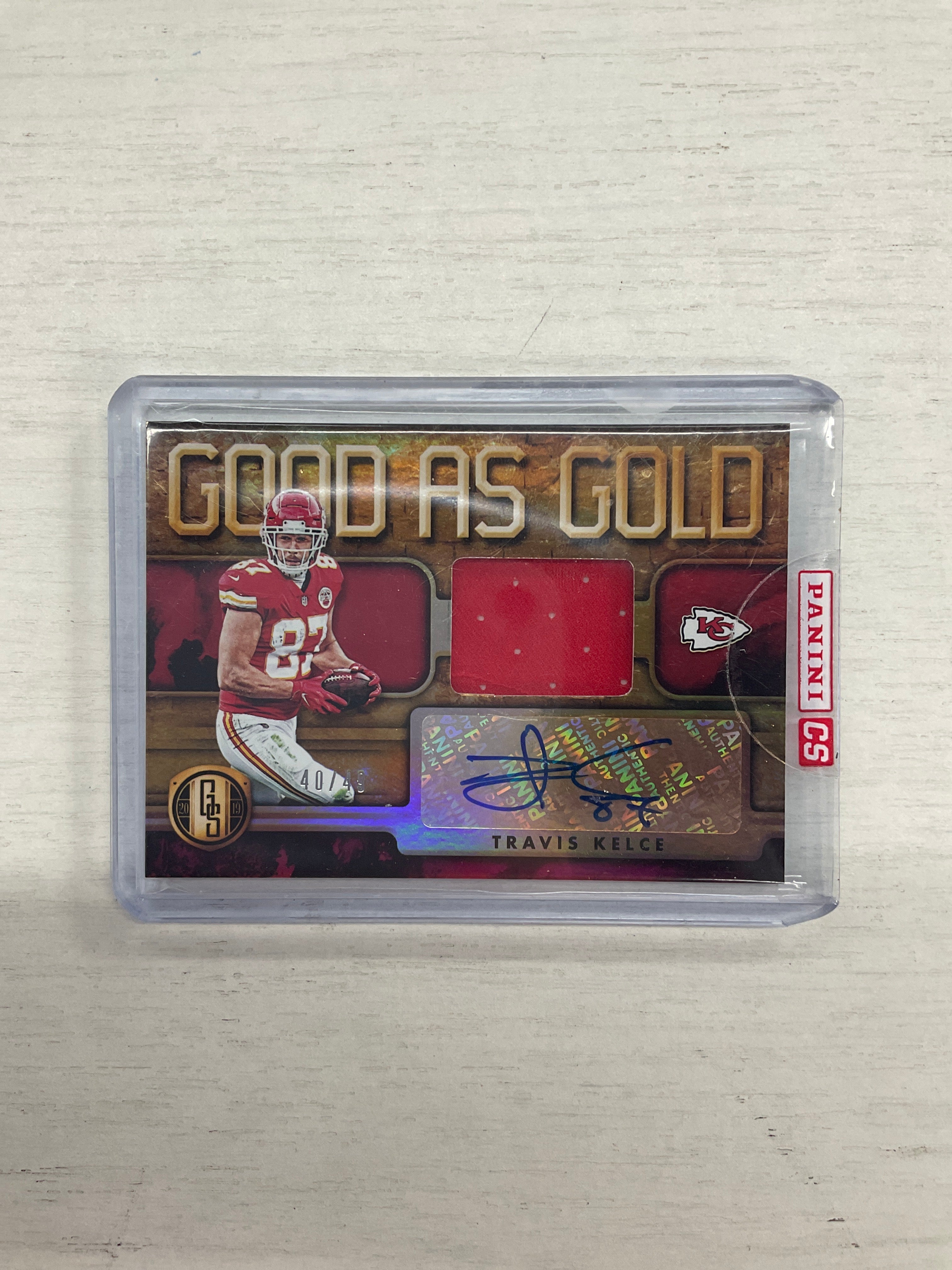 2019 Gold Standard Travis Kelce Patch Auto /49 Cheifs