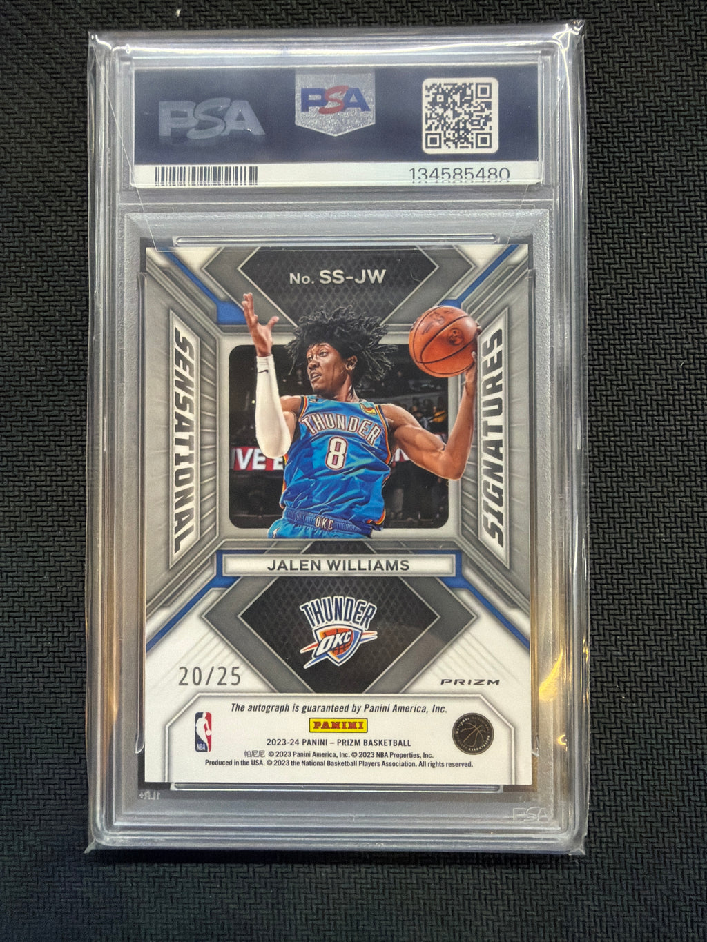 2023 Prizm Jalen Williams Sensational Auto /25 PSA 10 Thunder