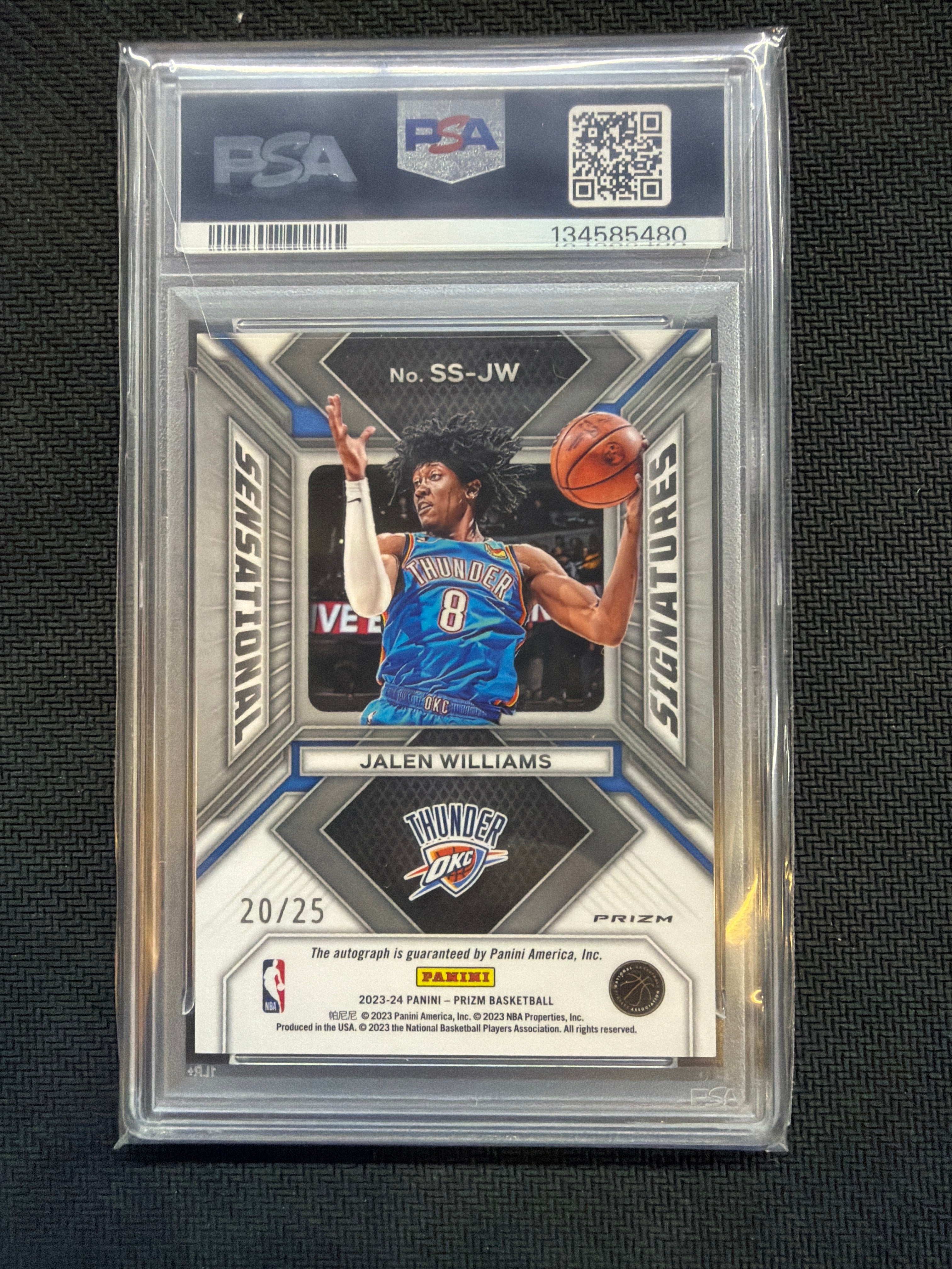 2023 Prizm Jalen Williams Sensational Auto /25 PSA 10 Thunder