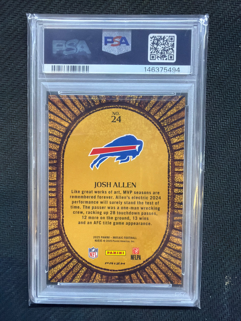 2025 Panini Mosaic Josh Allen Micro Mosaic #24 PSA 10 494