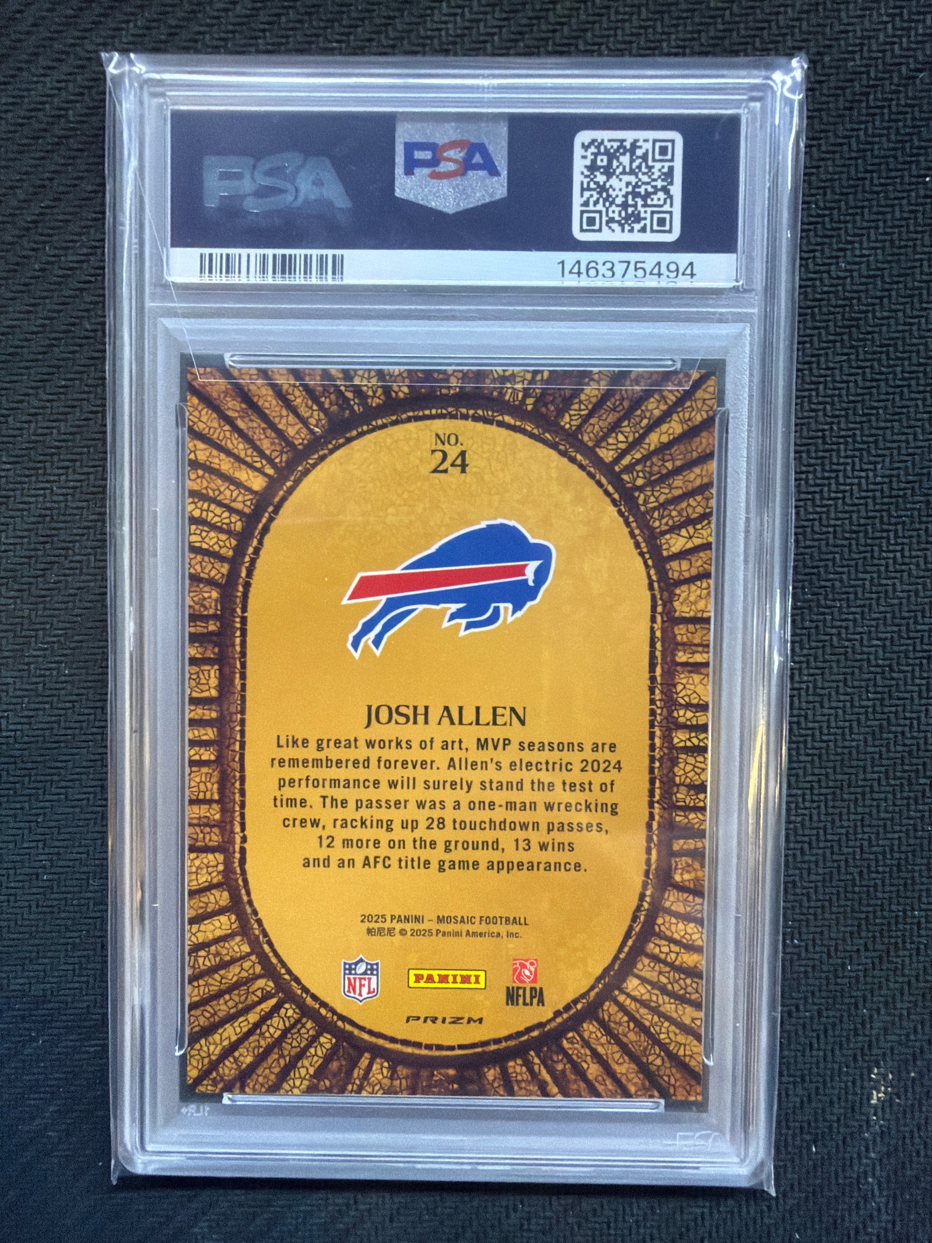 2025 Panini Mosaic Josh Allen Micro Mosaic #24 PSA 10 494