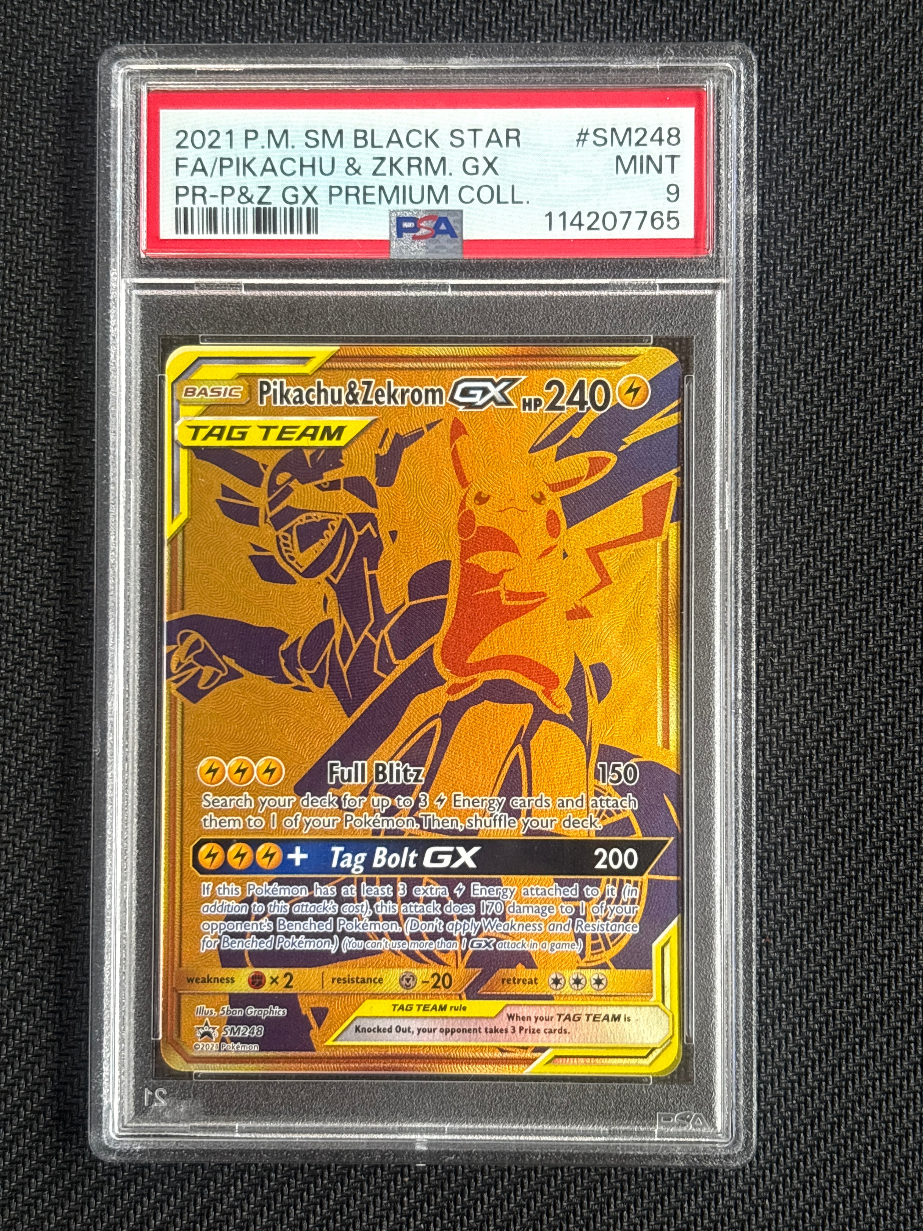 2021 Pikachu & Zekrom GX SM248 PSA 9