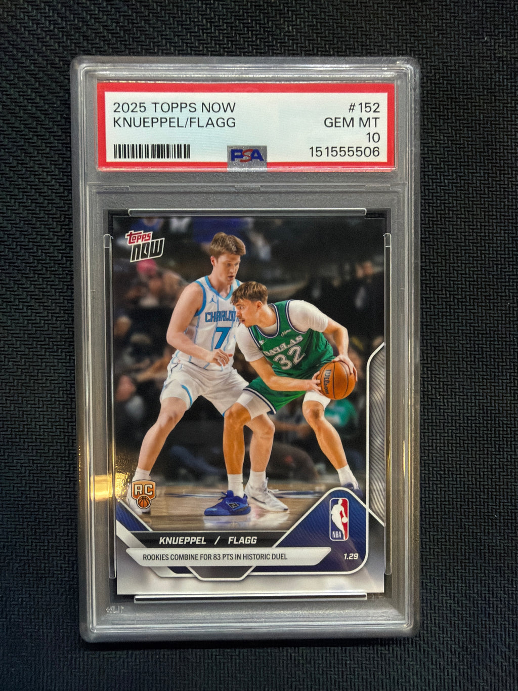 2025 Topps Now Cooper Flagg Kon Knueppel Rookie PSA 10 506