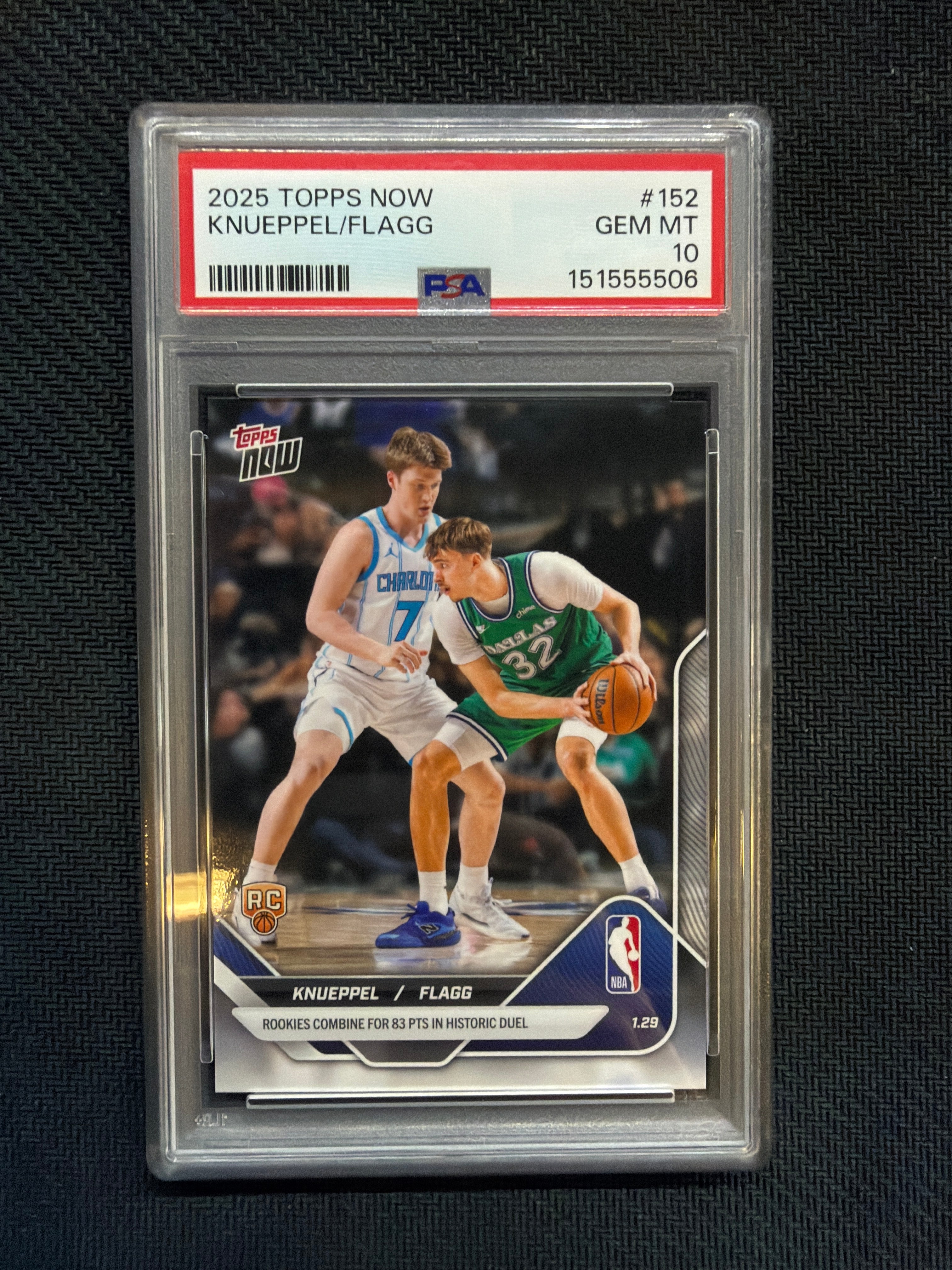 2025 Topps Now Cooper Flagg Kon Knueppel Rookie PSA 10 506