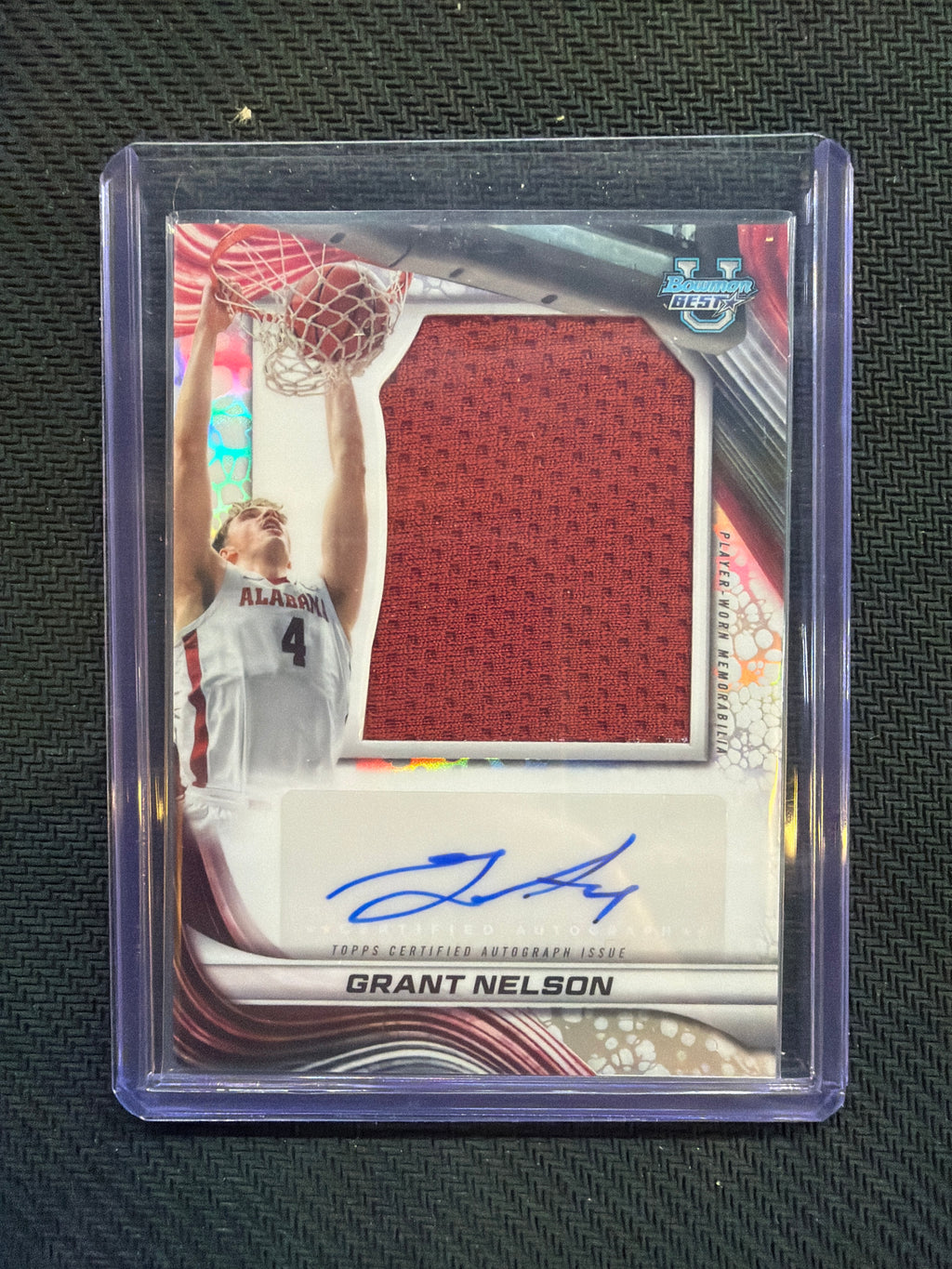 2025 Bowman U Best Grant Nelson Jumbo Relic Auto Alabama