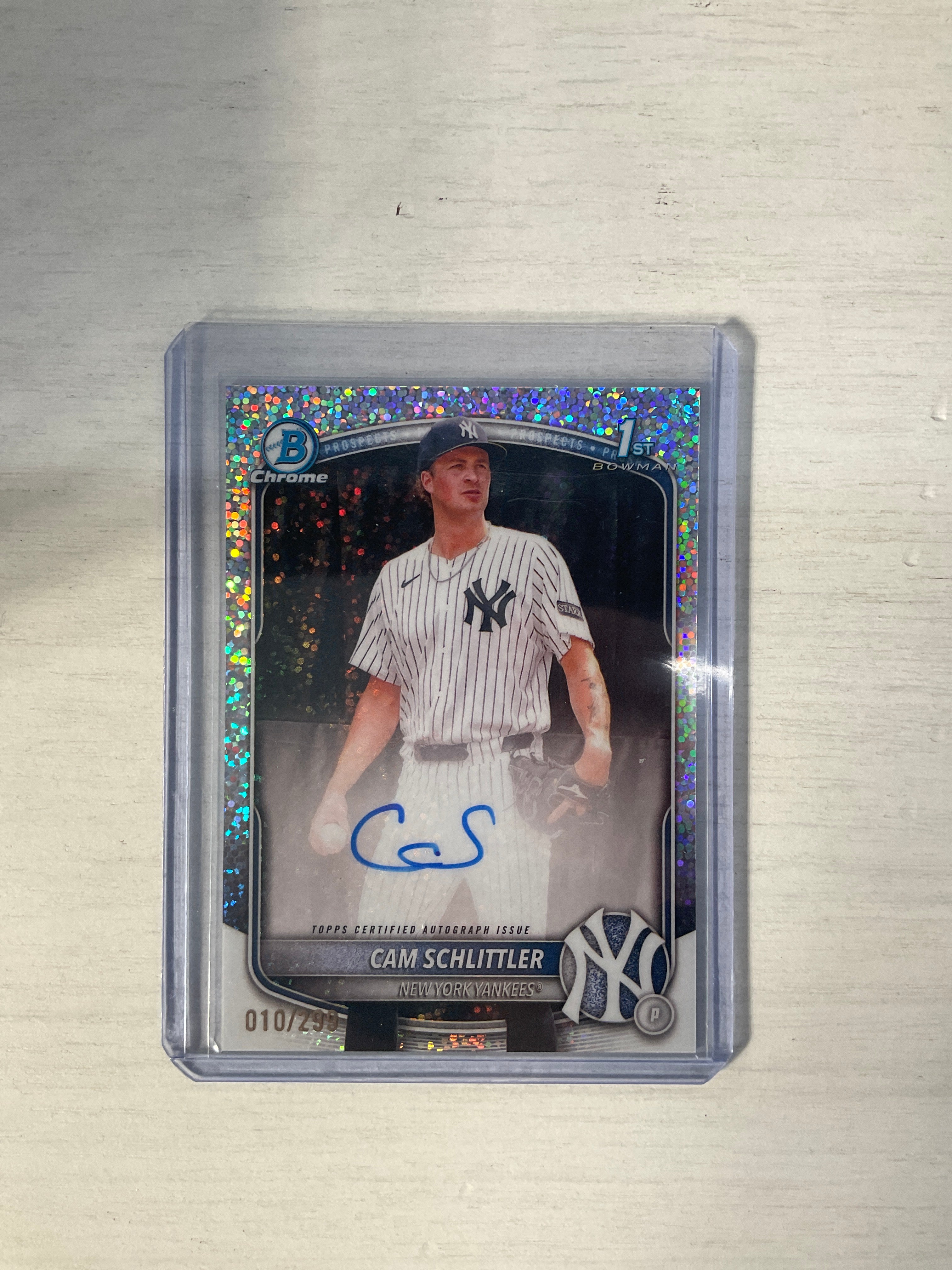 2025 Bowman Chrome Cam Schlittler Auto /299 Mini Diamond
