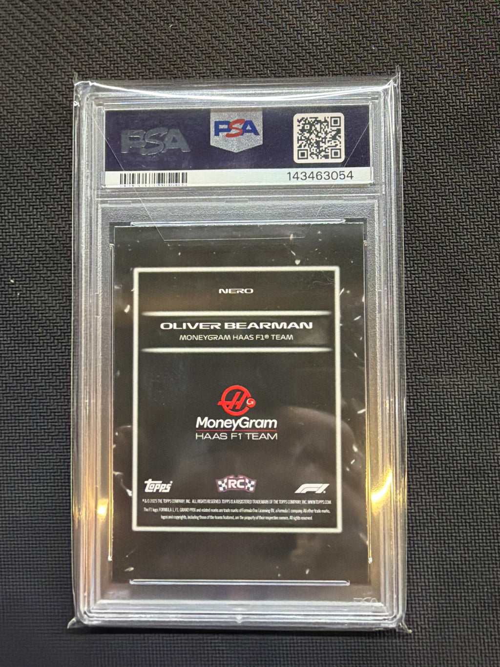 2025 Topps Lights Out Oliver Bearman Nero PSA 10 Rookie