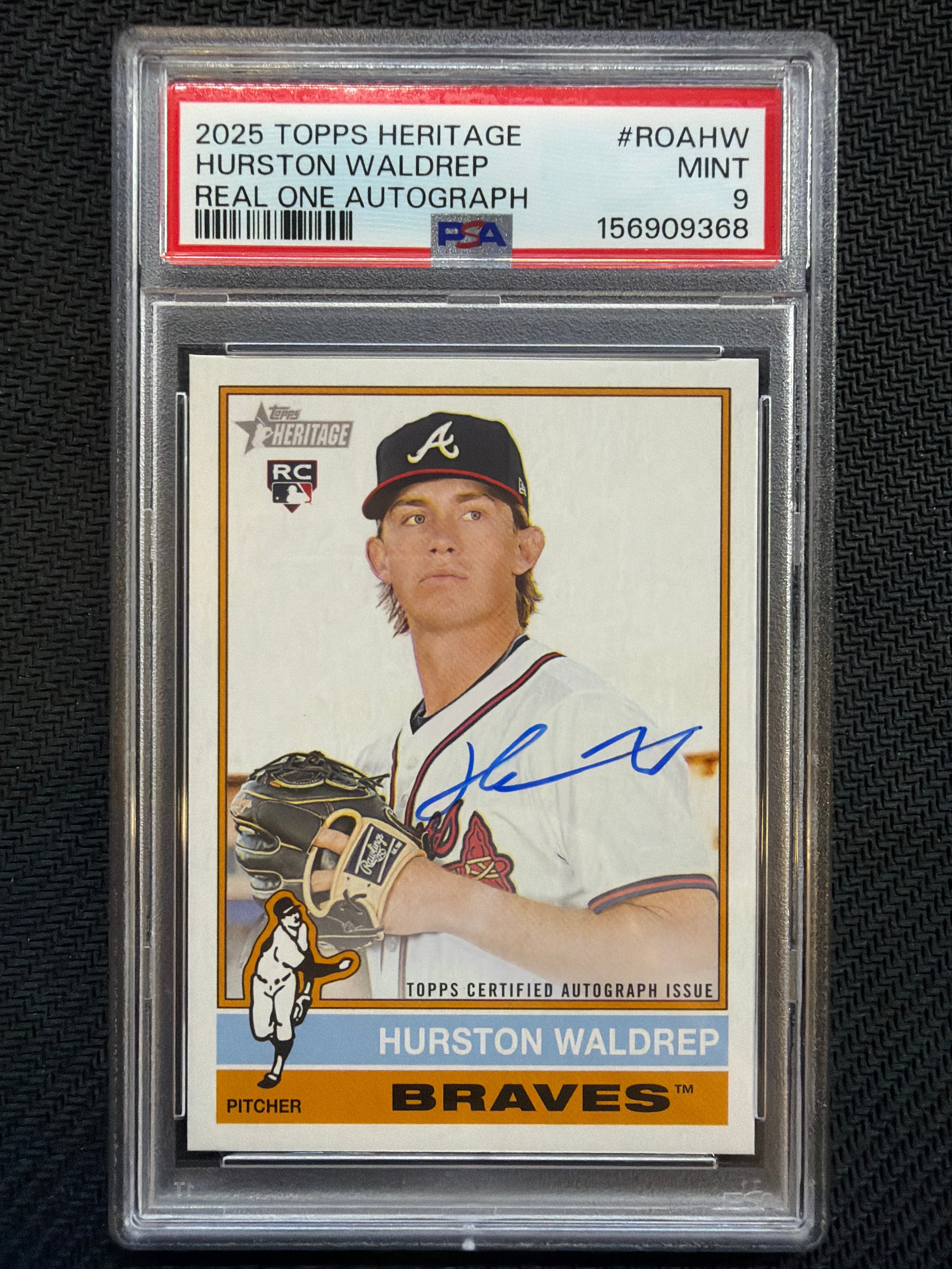 2025 Topps Heritage Hurston Waldreo Real One Autograph #ROAHW PSA 9 Braves
