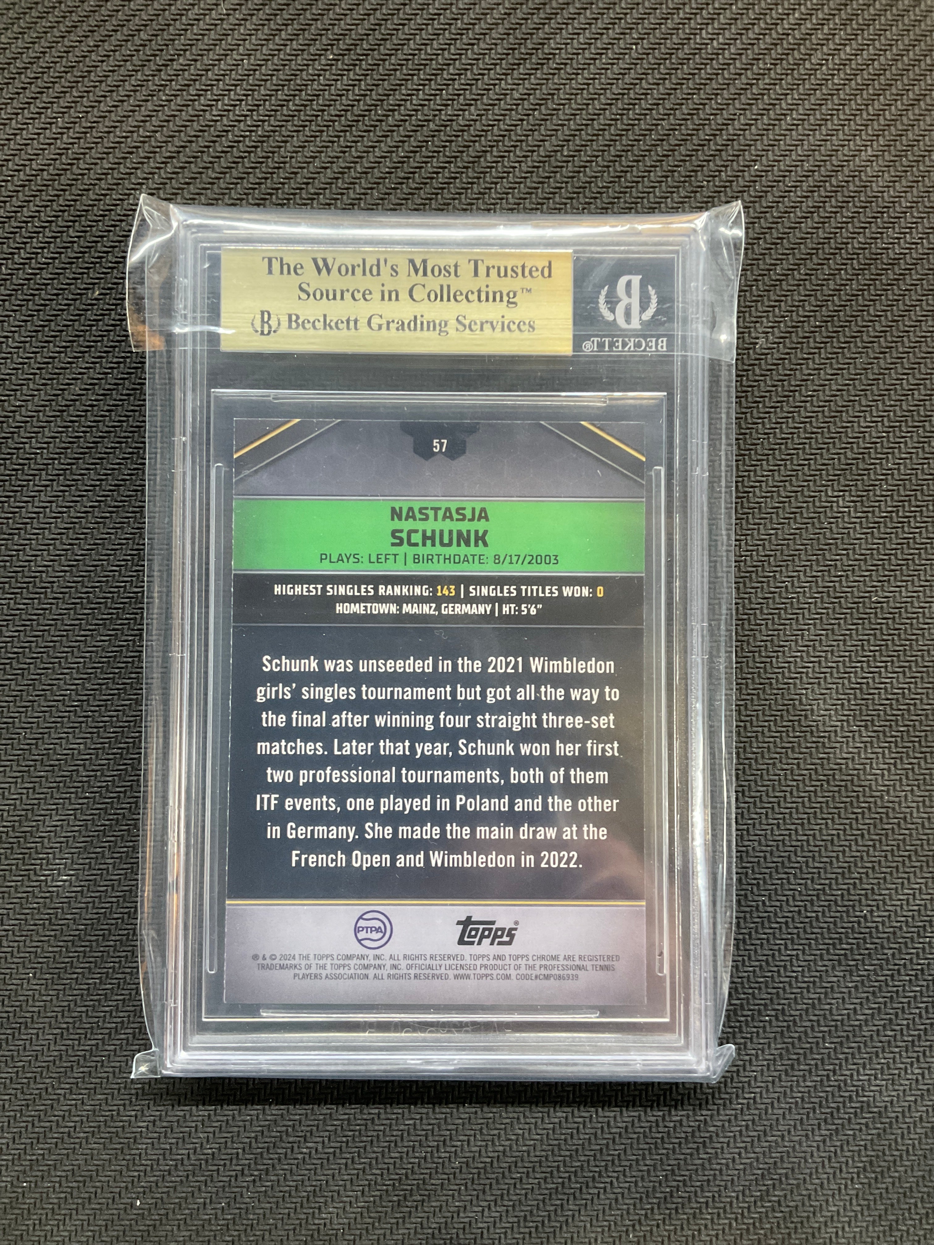 2024 Topps Graphite Nastasja Schunk /199 BGS 9.5