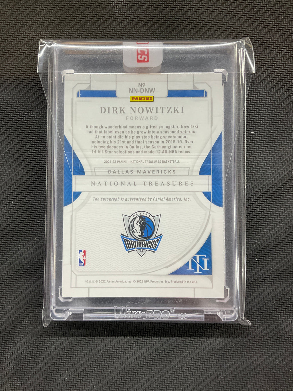 2022 National Treasures Dirk Nowitzki Notable Nicknames Auto /25 Mavs