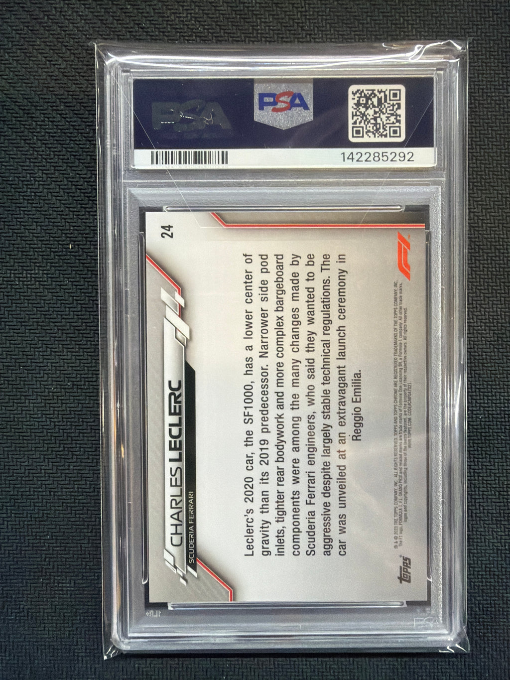 2020 Topps Chrome F1 Sapphire Charles Leclerc #24 Rookie PSA 9