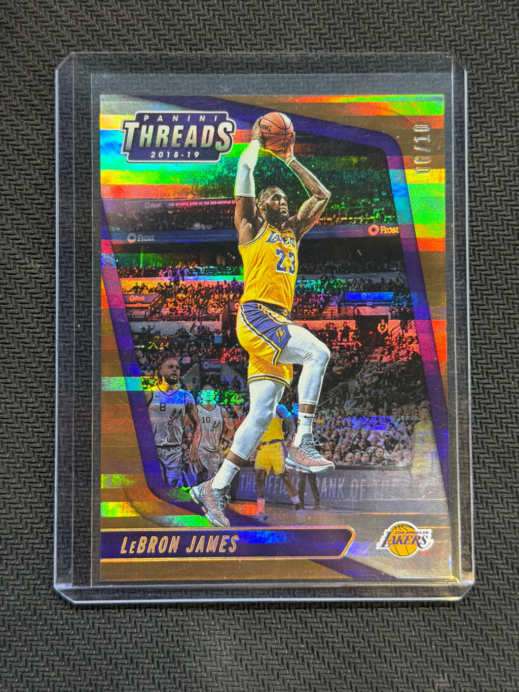 2018 Panini Threads LeBron James Gold 6/10 JSY Number Lakers
