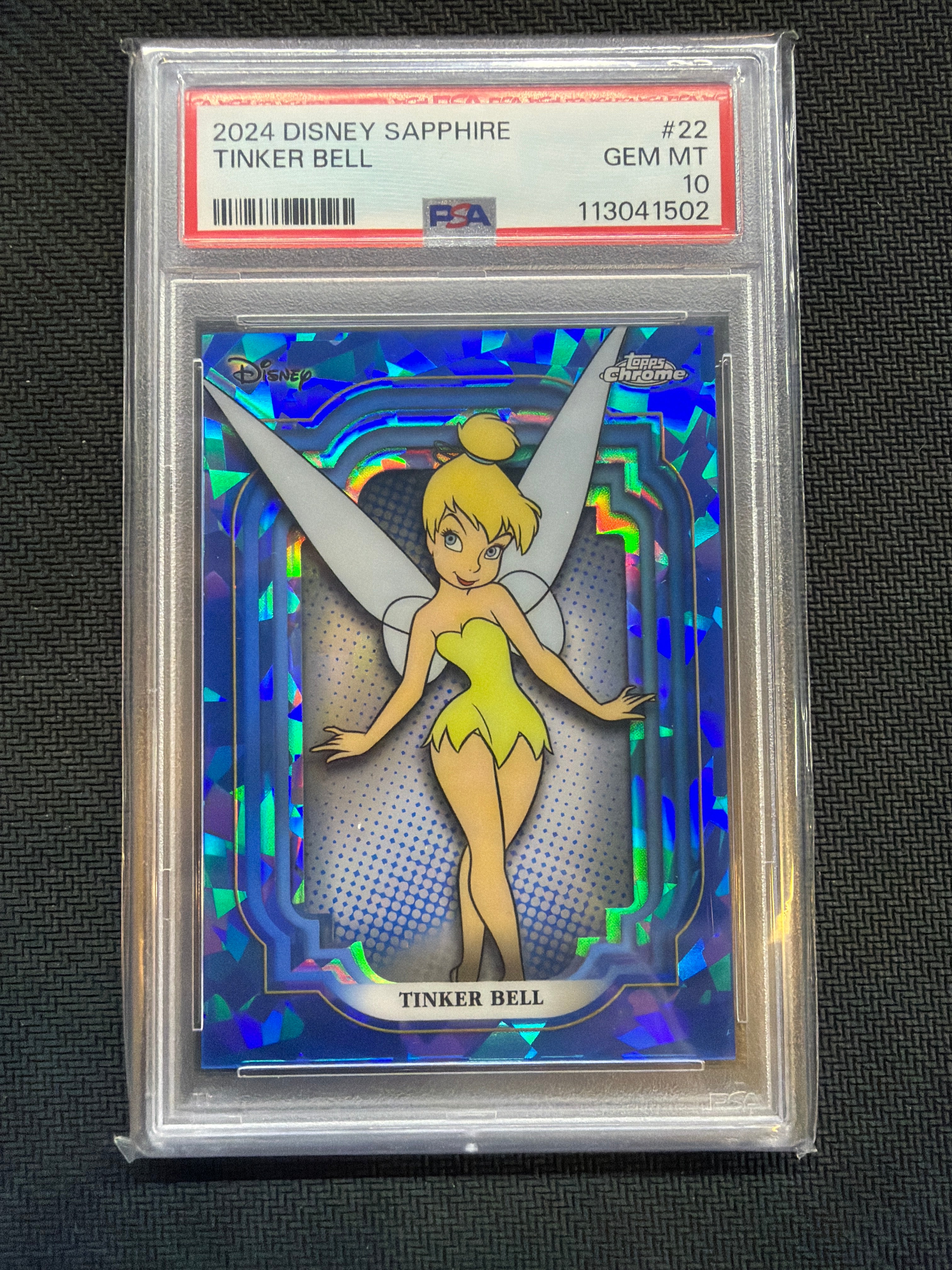2024 Topps Chrome Disney Sapphire Tinker Bell #22 PSA 10