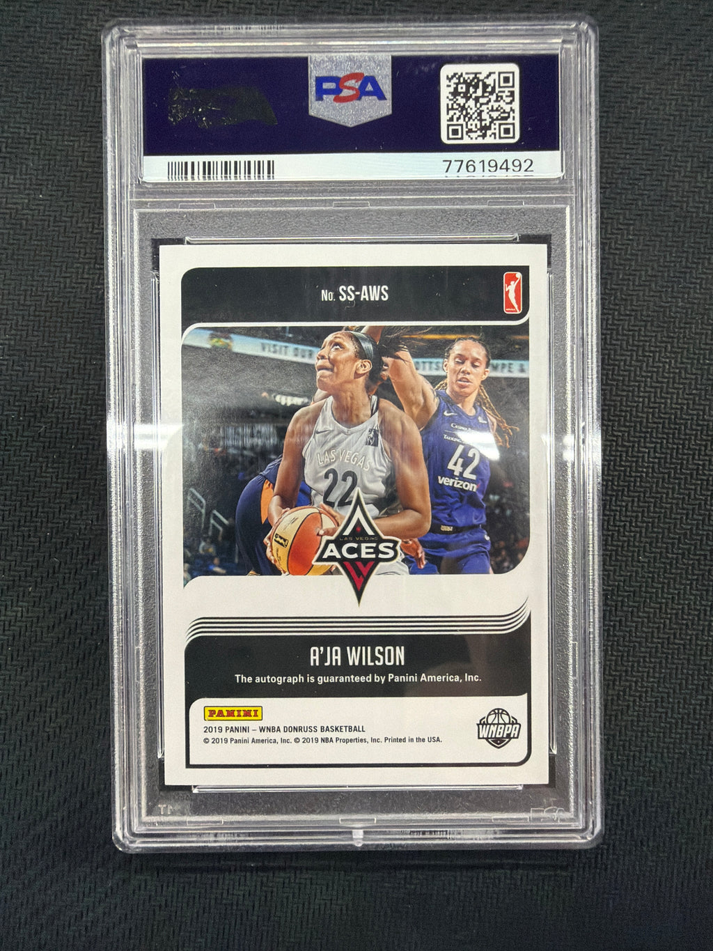 2019 Panini Donruss WNBA A'ja Wilson Rookie Auto /99 PSA 10 492