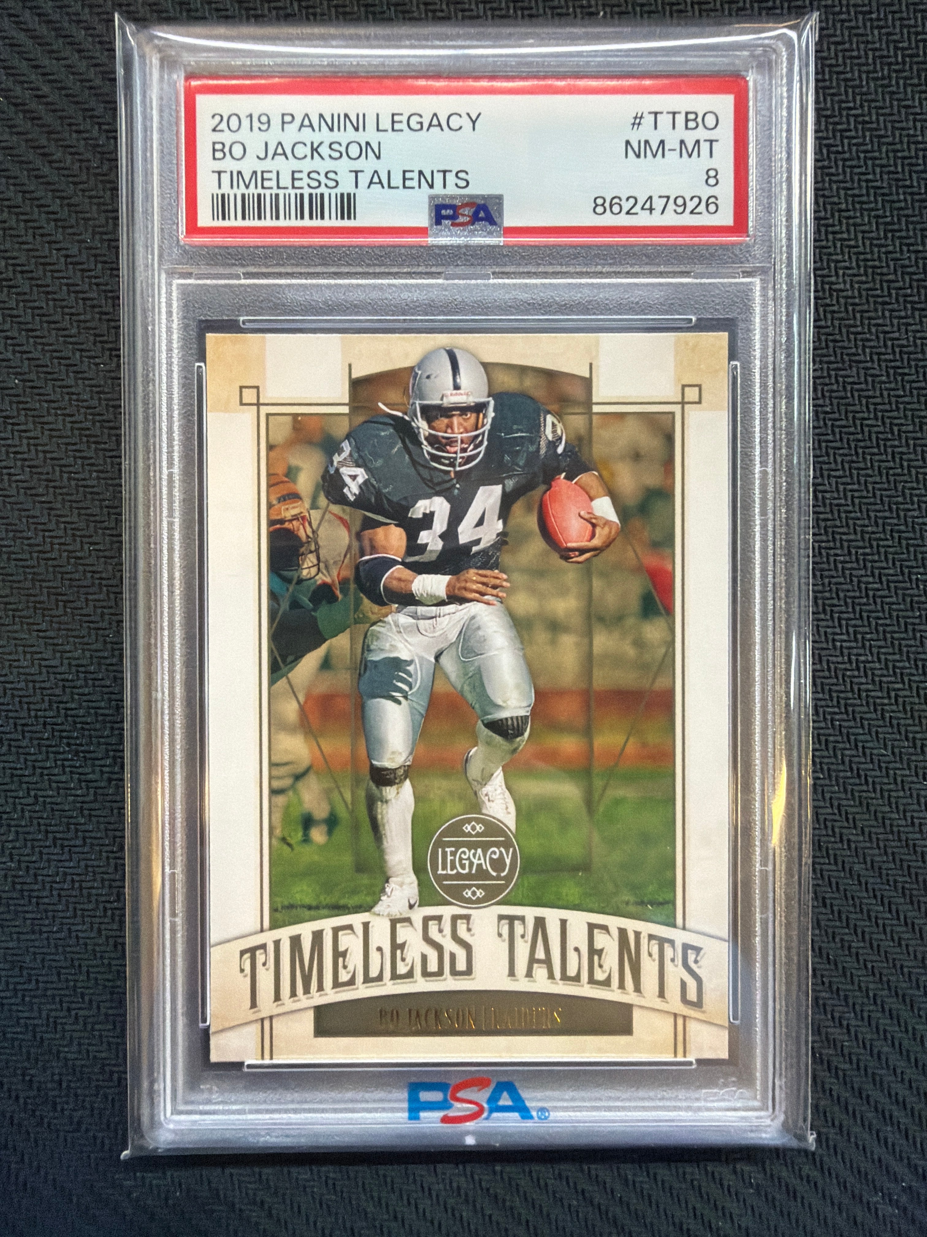 2019 Panini Legacy Bo Jackson Timeless Talents #TTBO PSA 8 Raiders