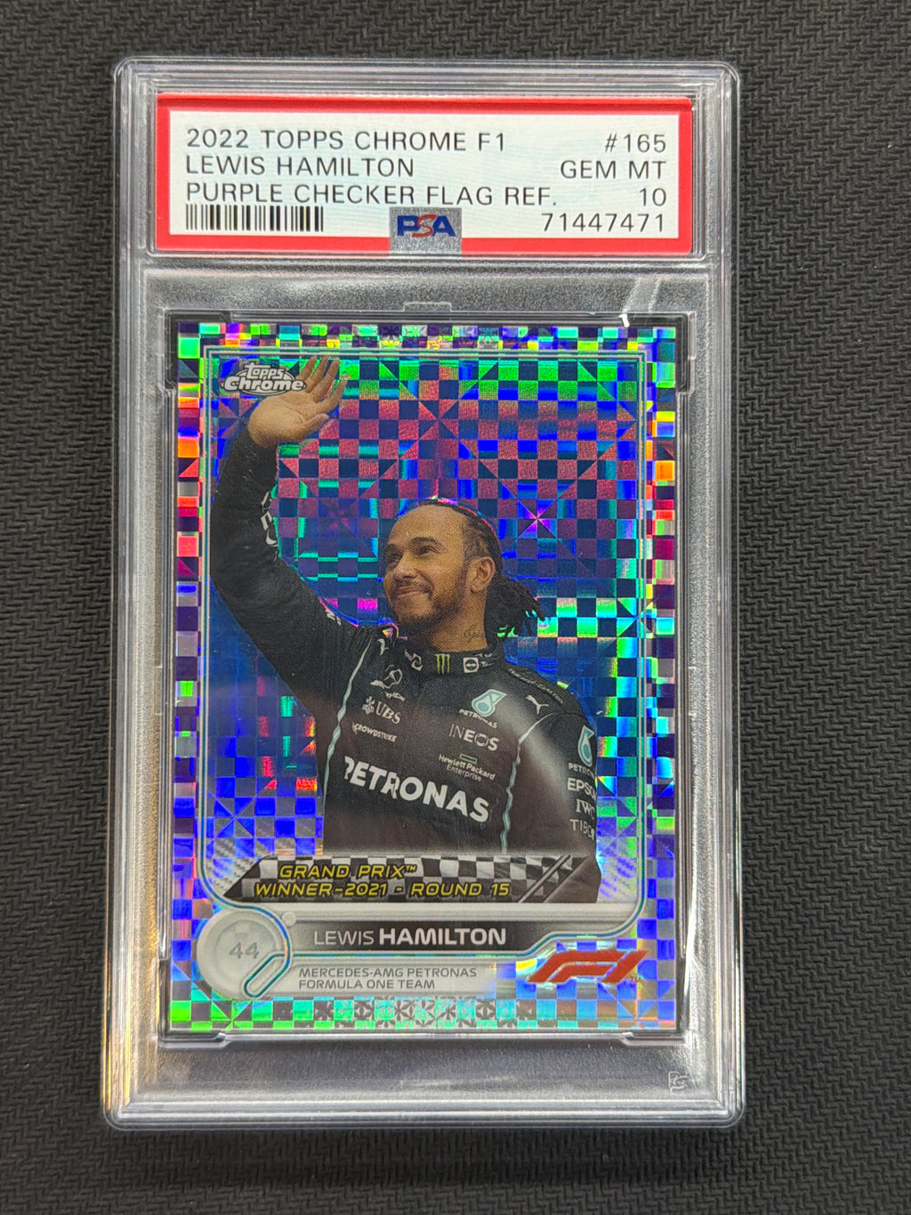 2022 Topps Chrome F1 Lewis Hamilton Purple Checker /199 #165 PSA 10 471