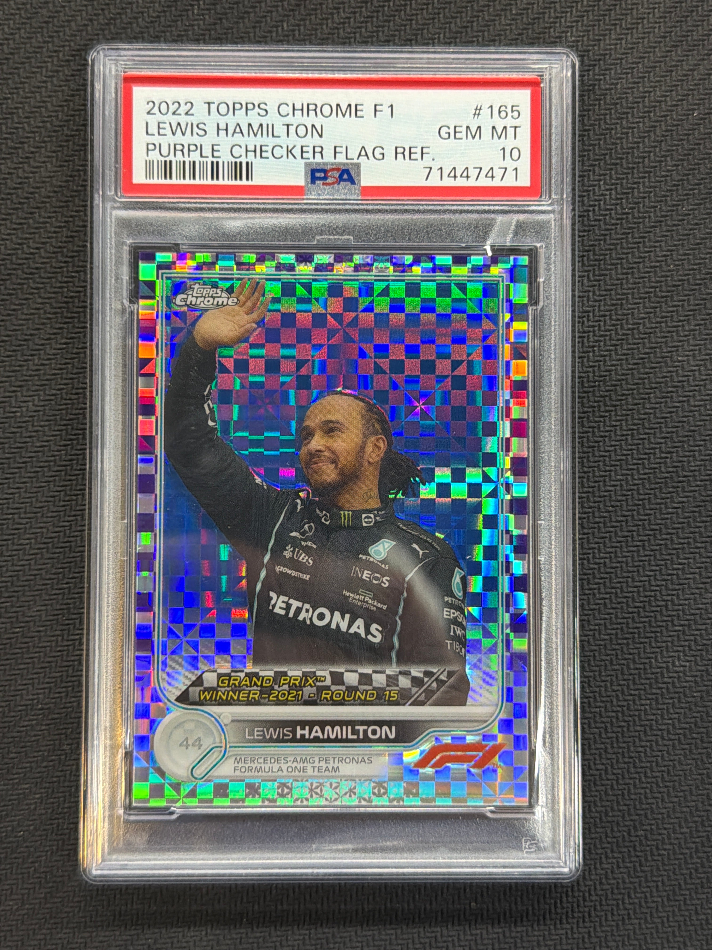 2022 Topps Chrome F1 Lewis Hamilton Purple Checker /199 #165 PSA 10 471