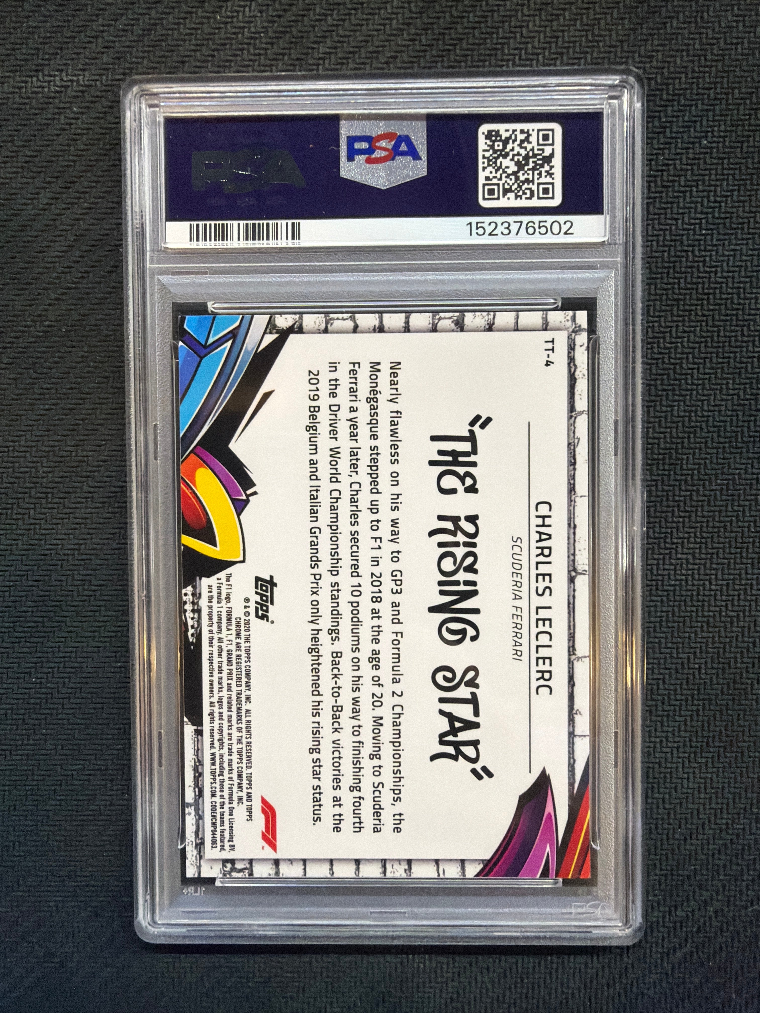 2020 Topps Chrome F1 Charles Leclerc Track Tags #4 PSA 10 Ferrari 502
