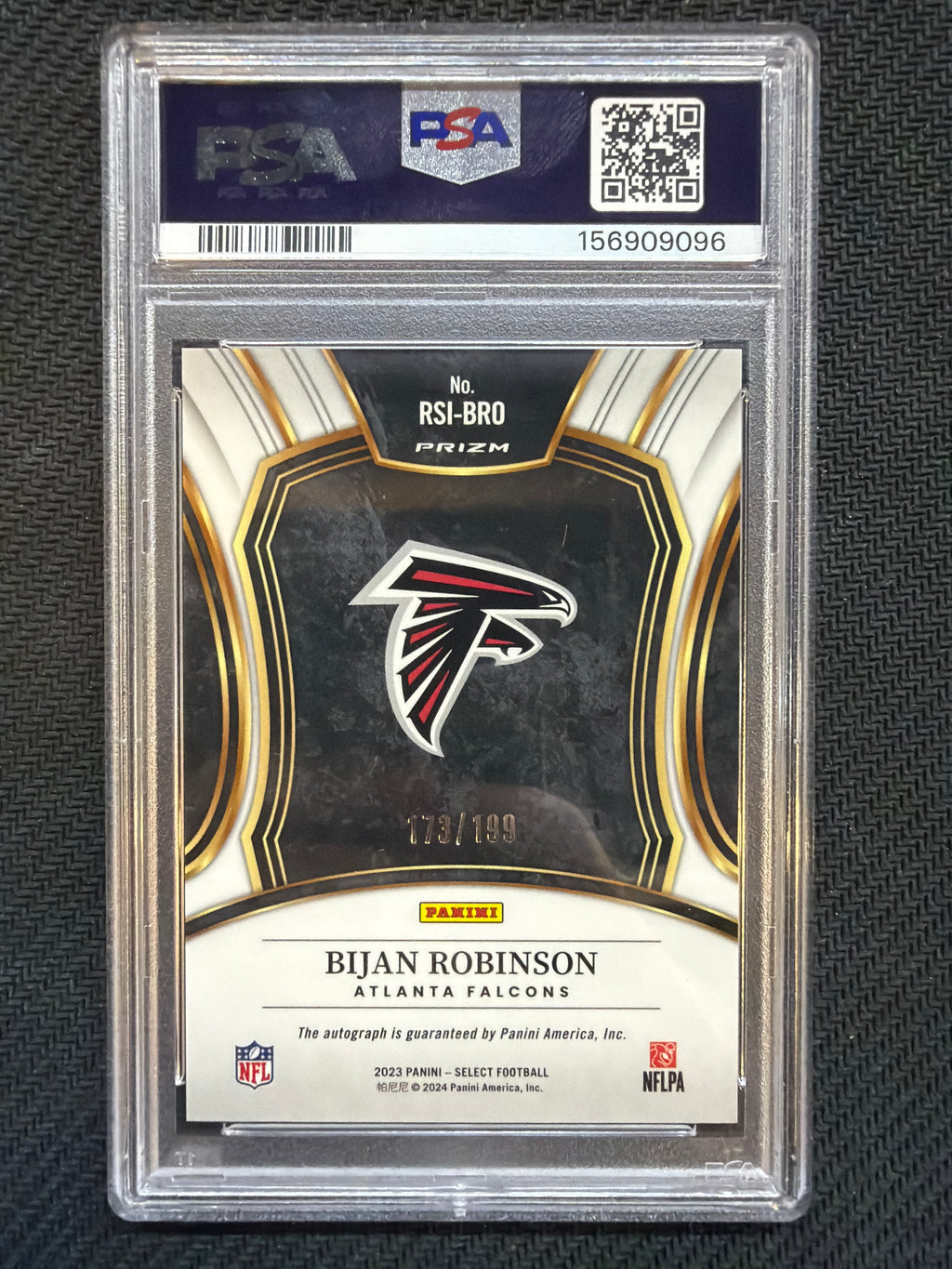 2023 Select Bijan Robinson Rookie Signature /199 #RSIBRO PSA 10 096