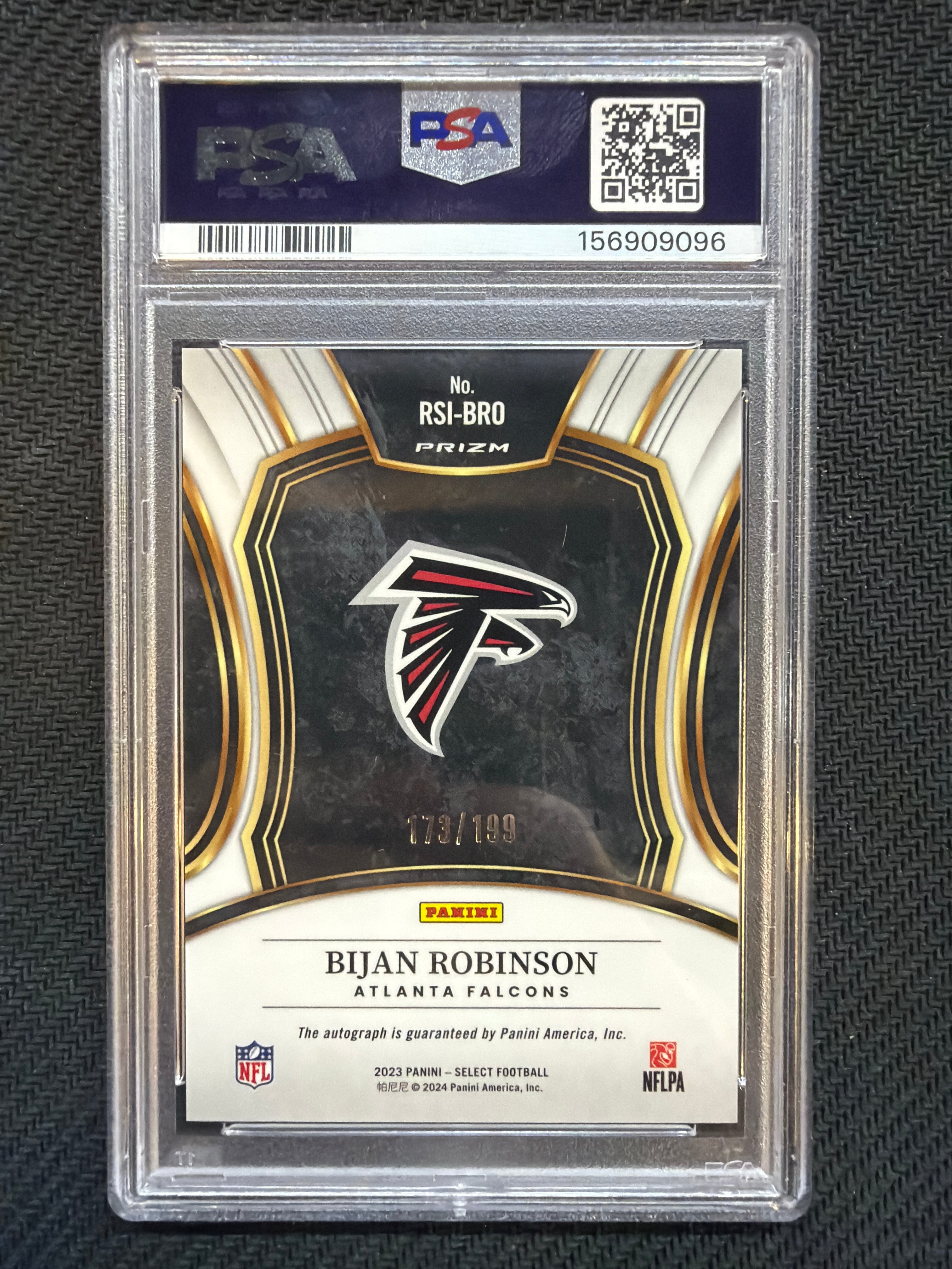 2023 Select Bijan Robinson Rookie Signature /199 #RSIBRO PSA 10 096