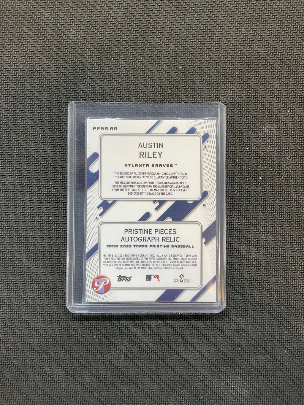 2025 Topps Pristine Austin Riley Patch Auto /25 Orange Braves
