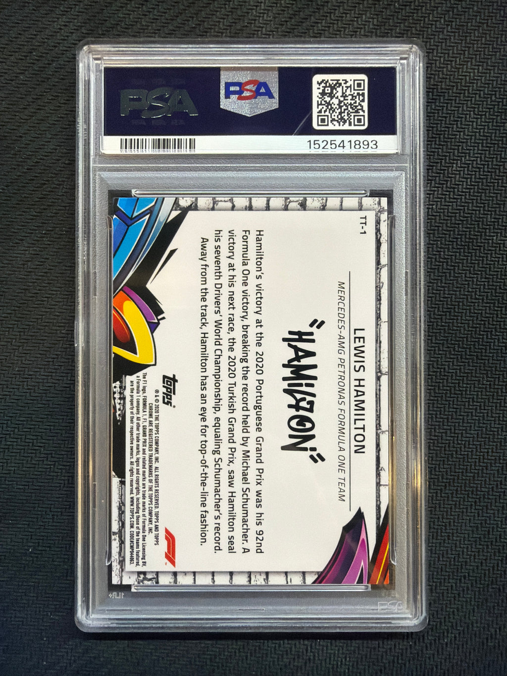 2020 Topps Chrome F1 Lewis Hamilton Track Tags #1 PSA 10  893