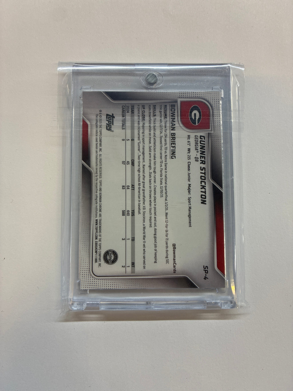 2025 Bowman Chrome U Gunnar Stockton Image Variation Georgia