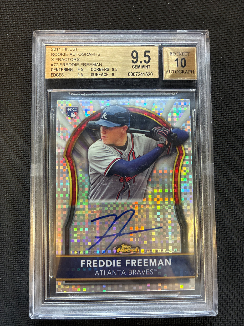 2011 Topps Finest Freddie Freeman Rookie Autographs X-Fractors /299 BGS 9.5/10 Braves
