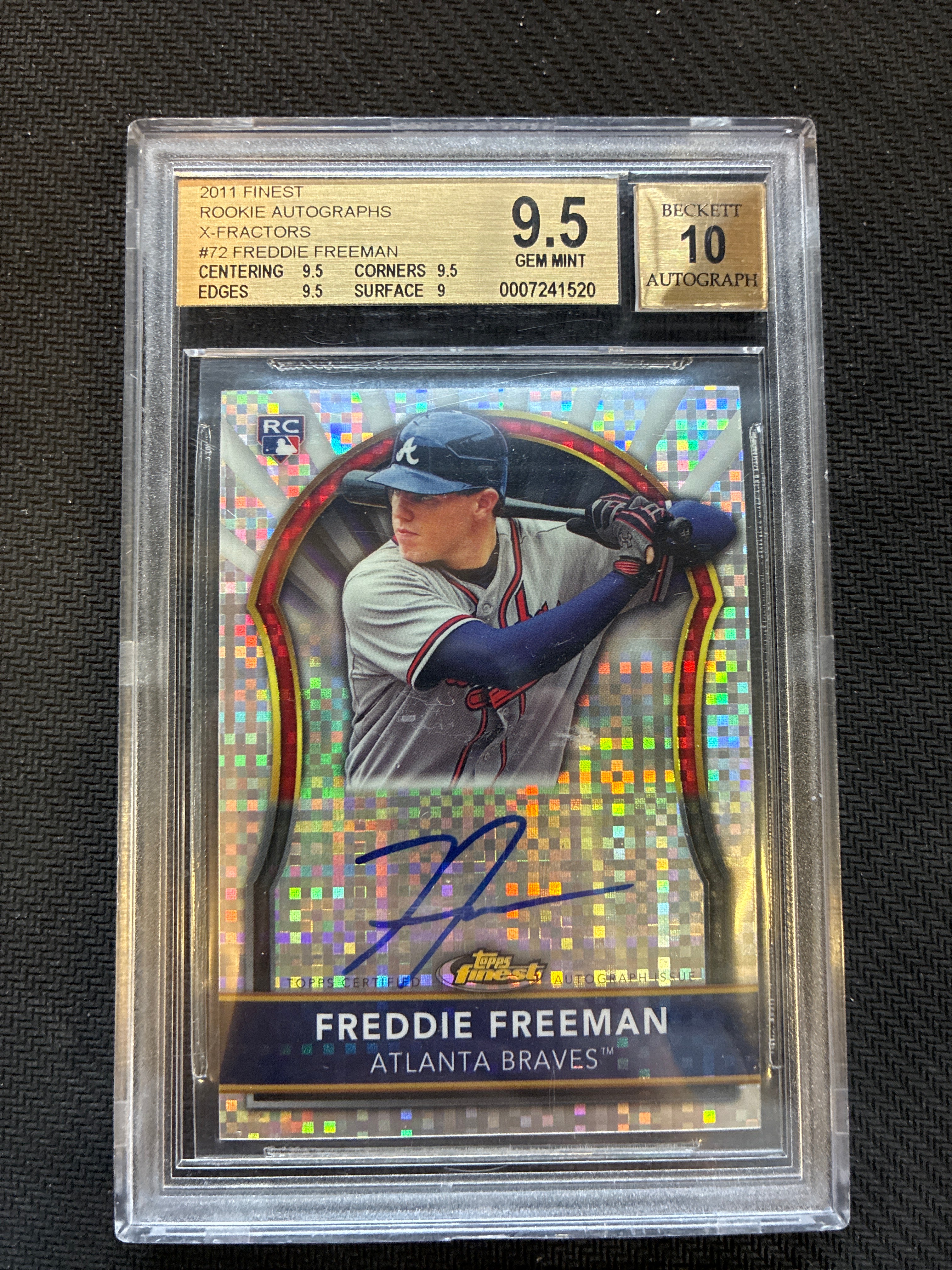 2011 Topps Finest Freddie Freeman Rookie Autographs X-Fractors /299 BGS 9.5/10 Braves