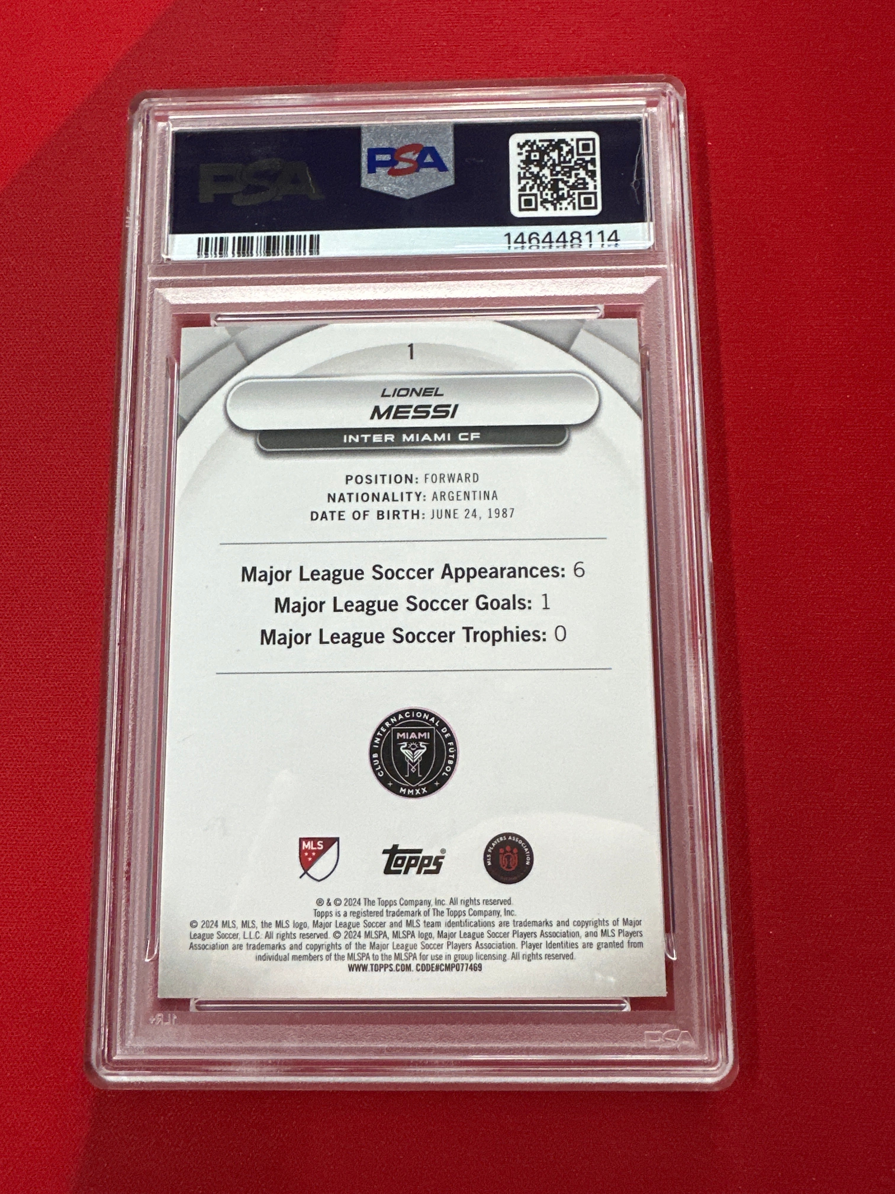 2024 Topps MLS Superstars Lionel Messii PSA 10
