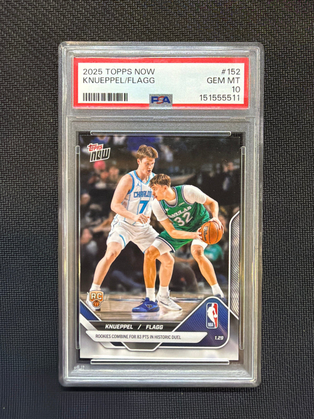 2025 Topps Now Cooper Flagg Kon Knueppel Rookie PSA 10 511