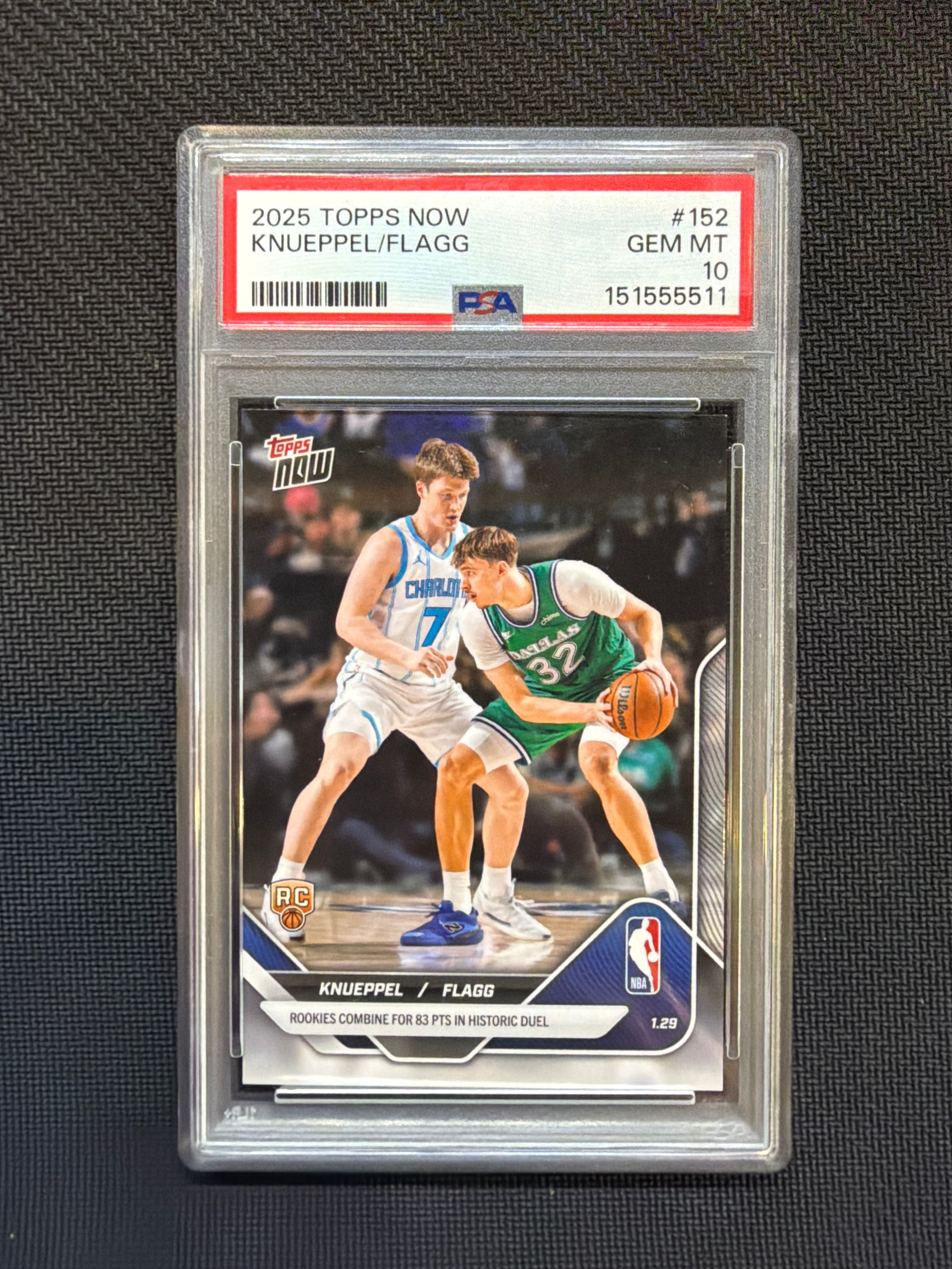 2025 Topps Now Cooper Flagg Kon Knueppel Rookie PSA 10 511