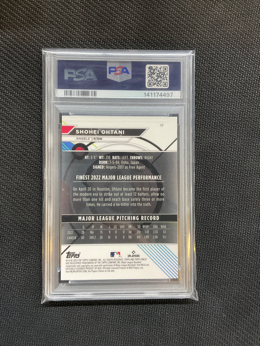 2023 Topps Finest Shohei Ohtani Greren Speckle /125 PSA 10 Angels