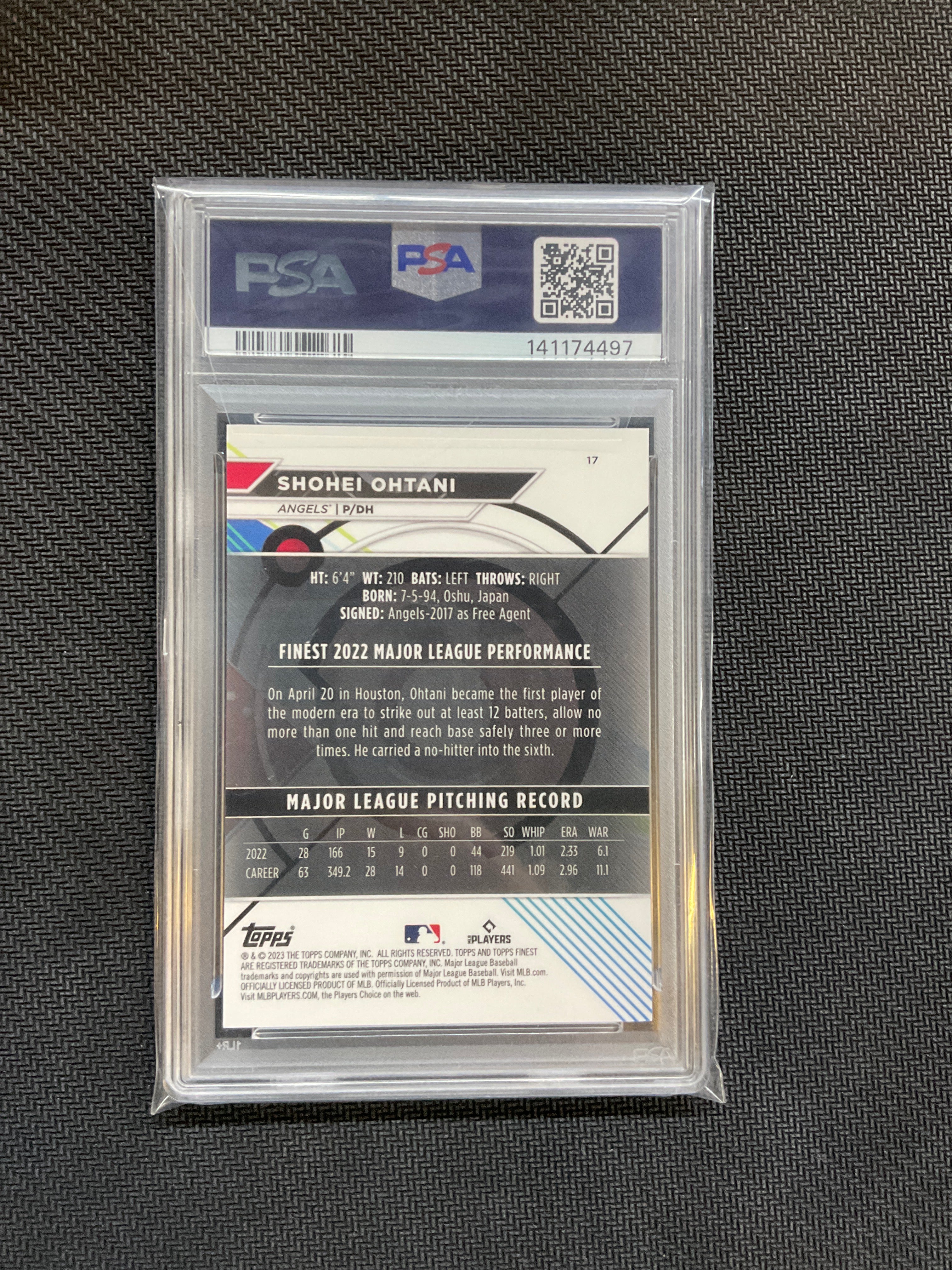 2023 Topps Finest Shohei Ohtani Greren Speckle /125 PSA 10 Angels