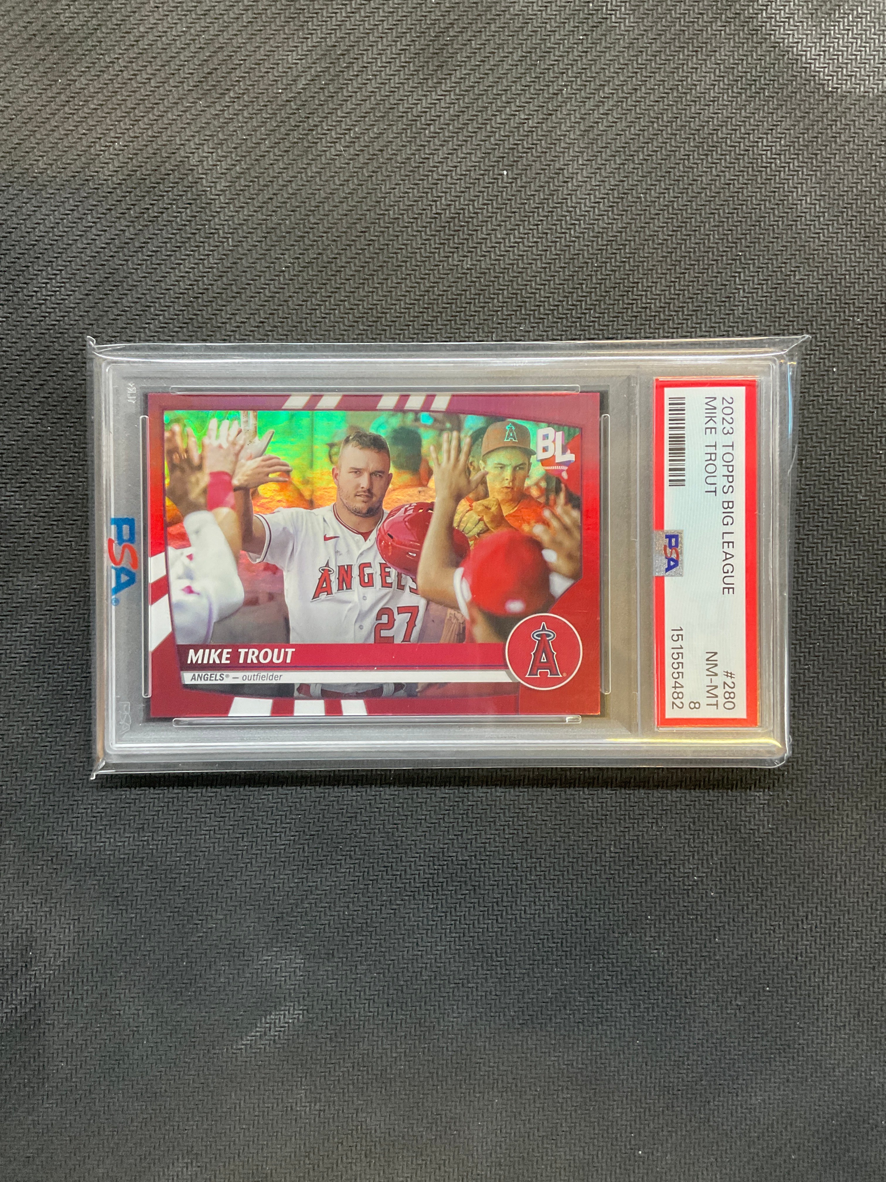 2023 Topps Big League Mike Trout PSA 8 Red Angels