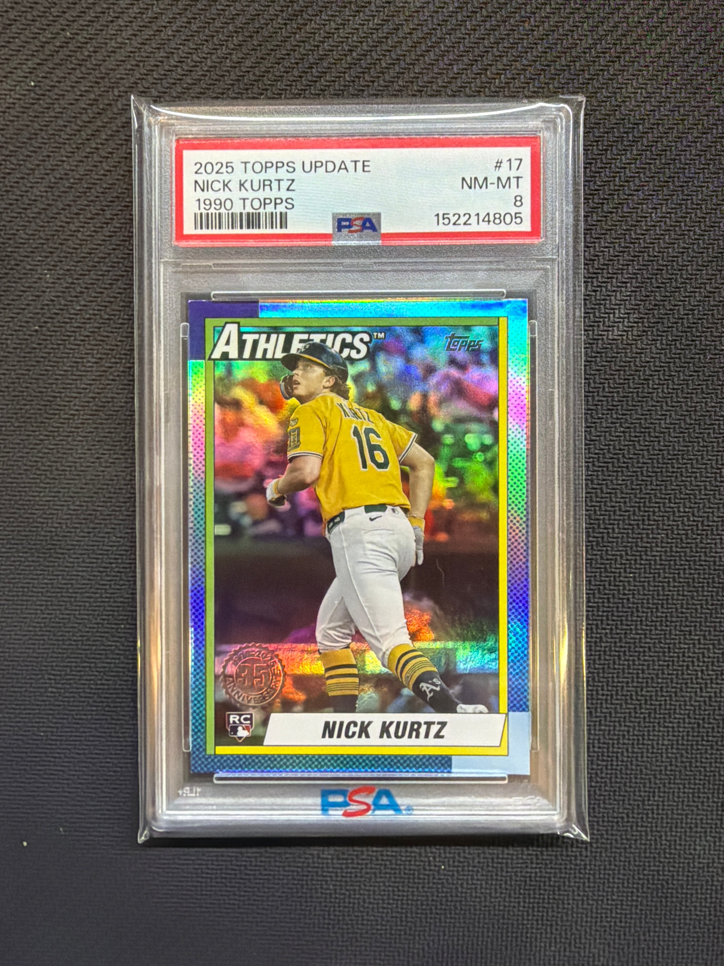 2025 Topps Update Nick Kurtz 1990 Topps PSA 8