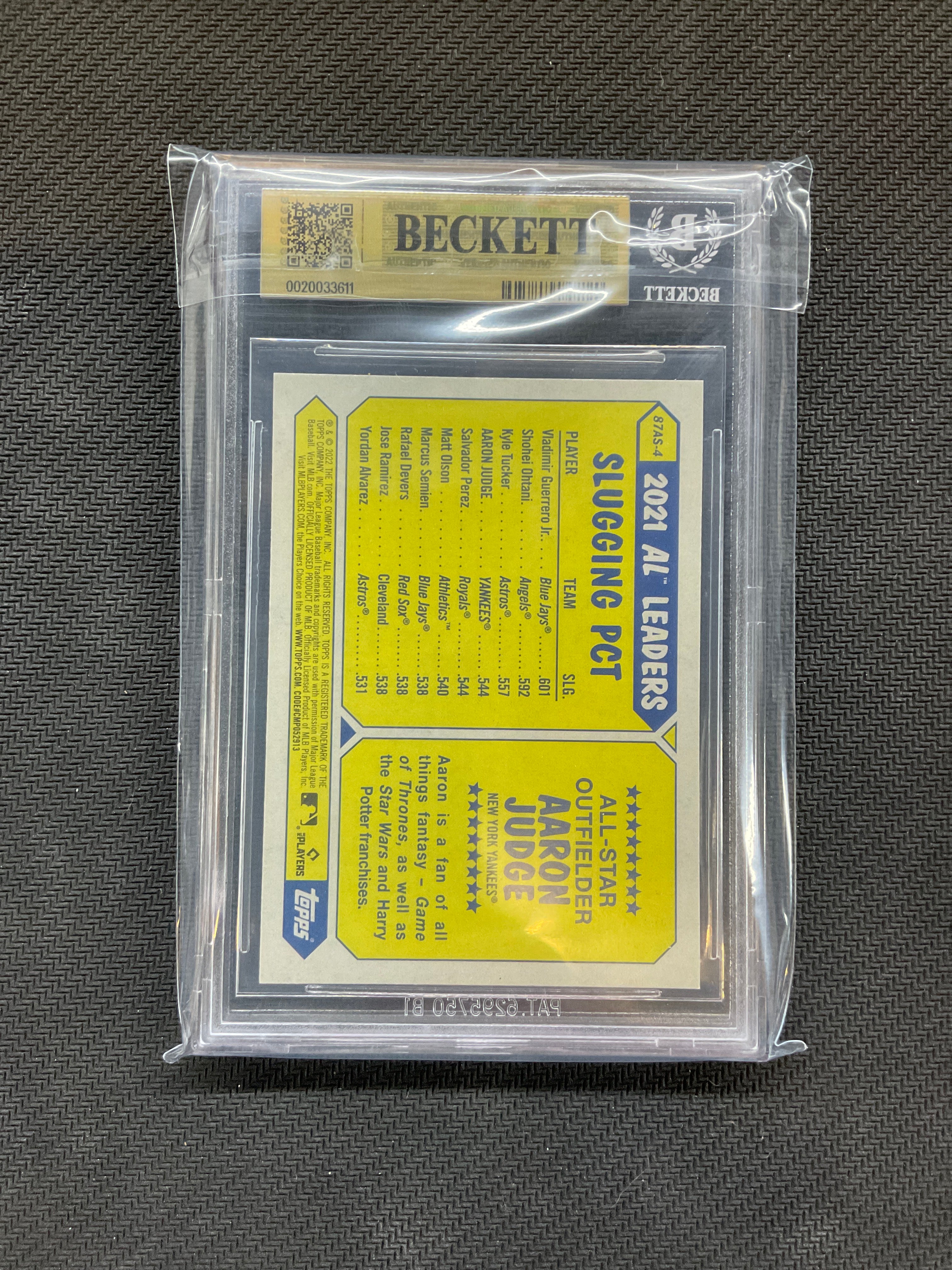 2022 Topps Aaron Judge 87 Topps All Star BGS 9.5