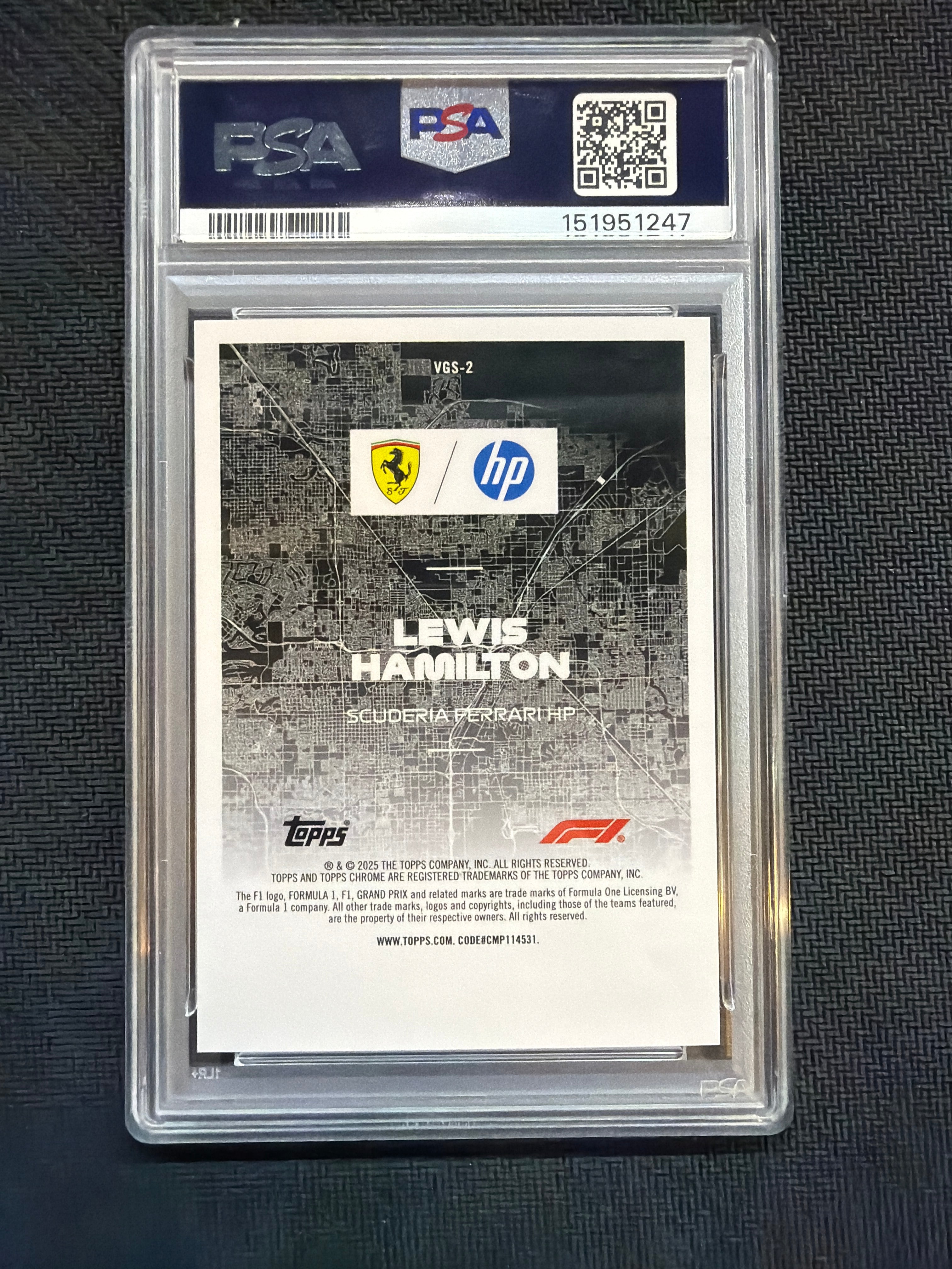 2025 Topps Chrome F1 Lewis Hamilton Vegas At Night PSA 10 Ferrari 247