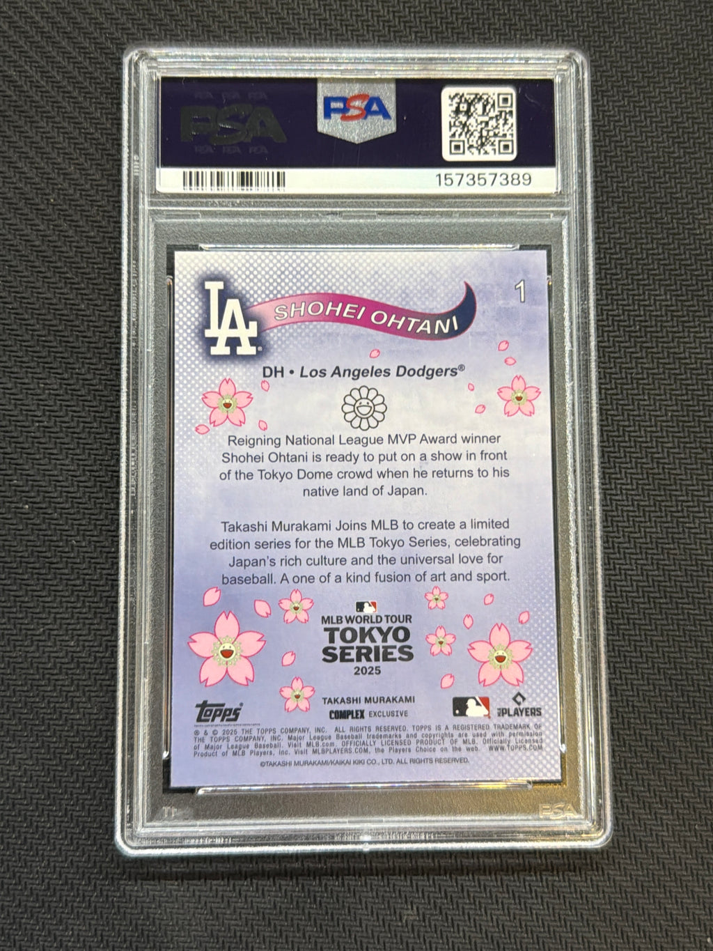 2025 Topps Murakami Shohei Ohtani Tokyo Series #1 PSA 10 389 Dodgers Batting