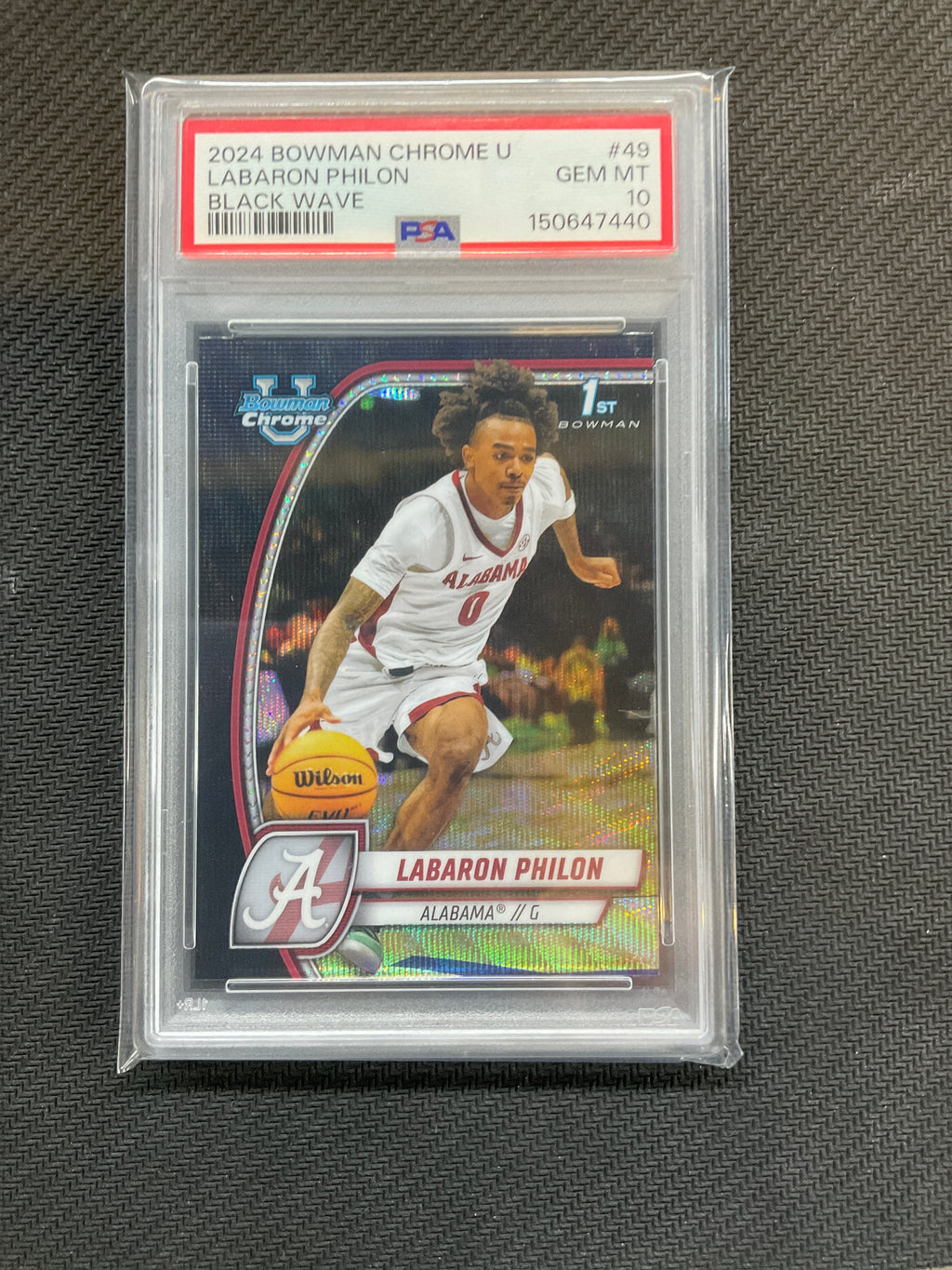 2024 Bowman U Labaron Philon Black Wave Rookie PSA 10 Alabama