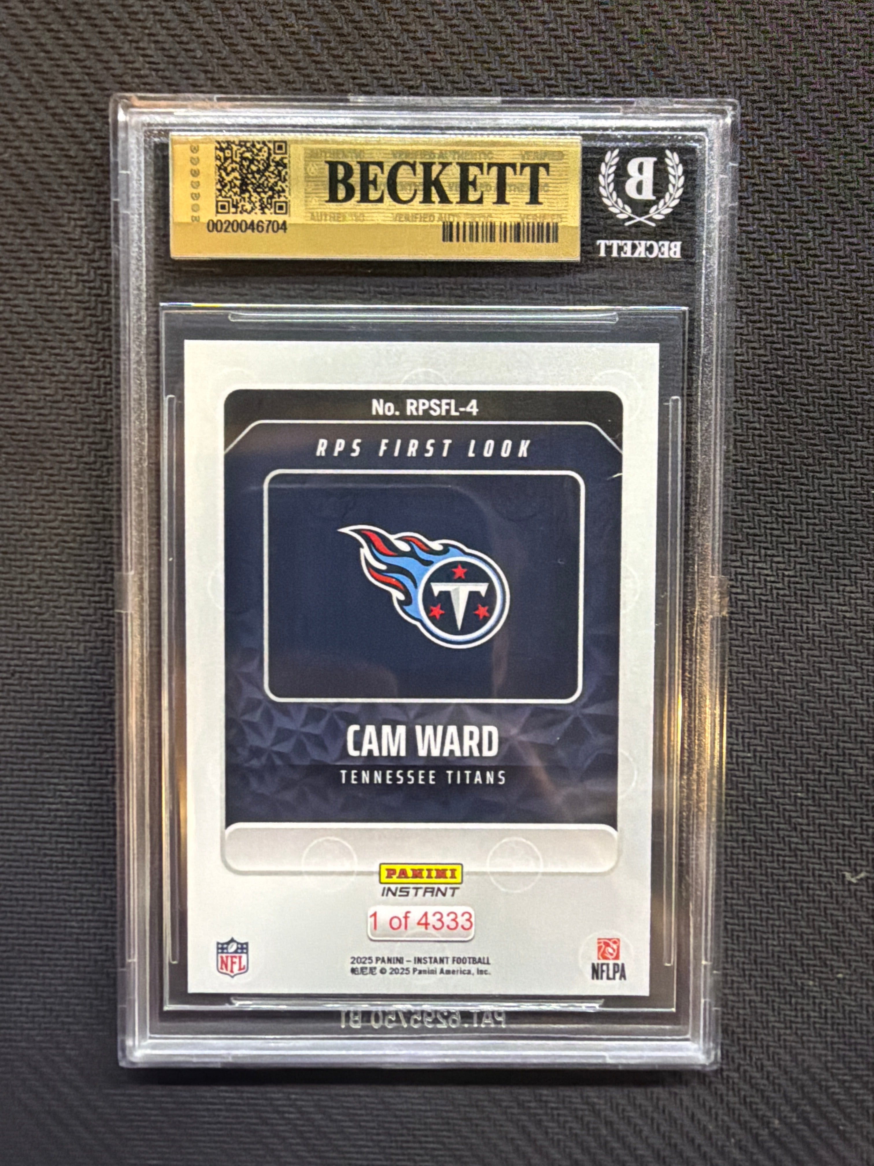2025 Panini Instant Cam Ward Rookie BGS 9.5 Titans 704