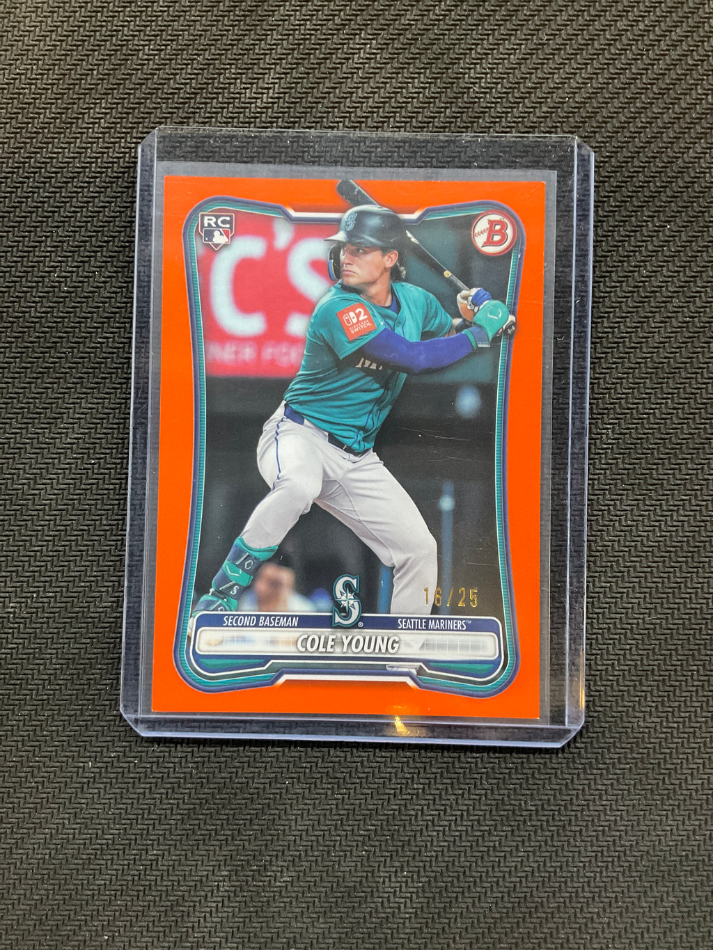 2026 Bowman Cole young Rookie Orange Paper /25 Mariners