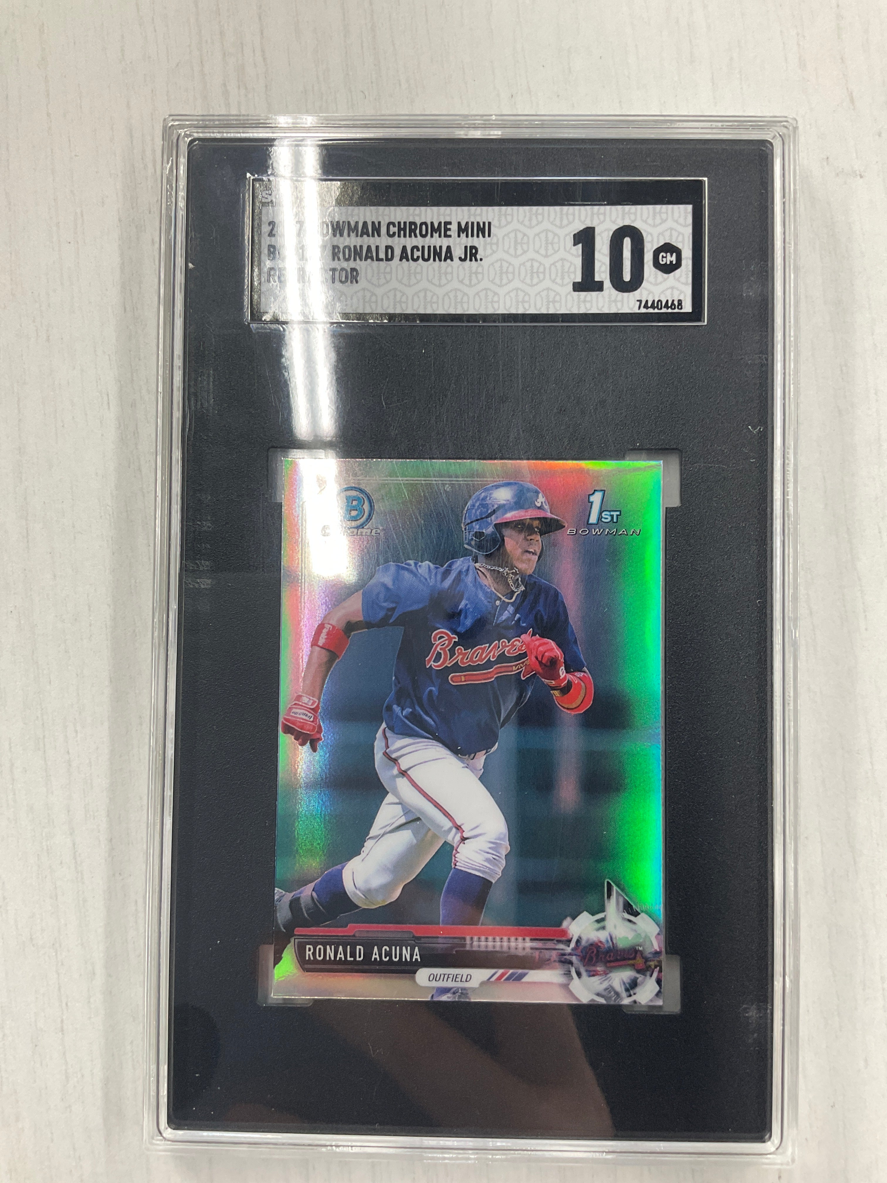 2017 Bowman Chrome Ronald Acuna Jr. Mini Refractor SGC 10