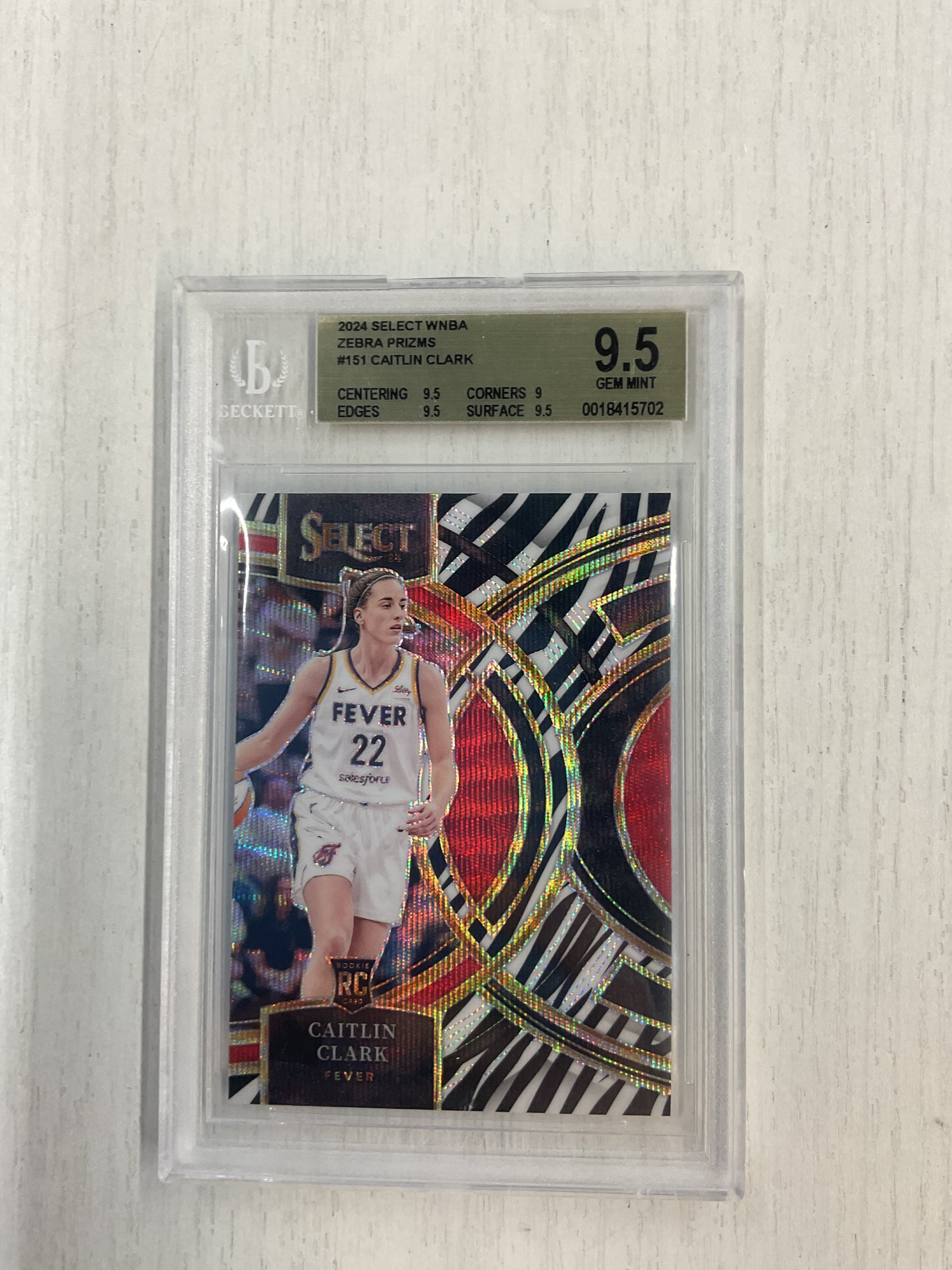 2024 Select WNBA Caitlin Clark Premier Zebra BGS 9.5