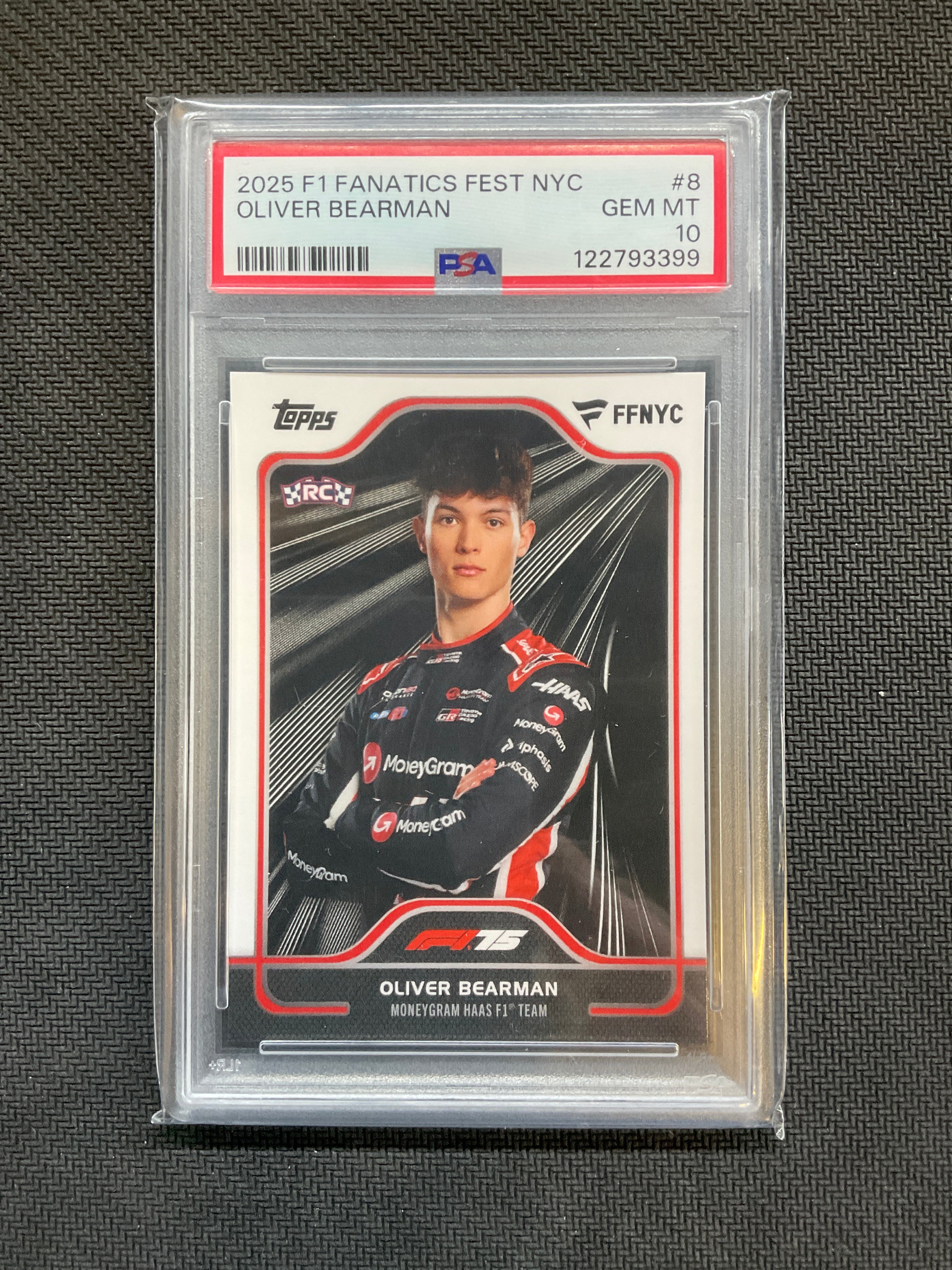 2025 Topps F1 Fanatics Fest Oliver Bearman #8 PSA 10 Haas