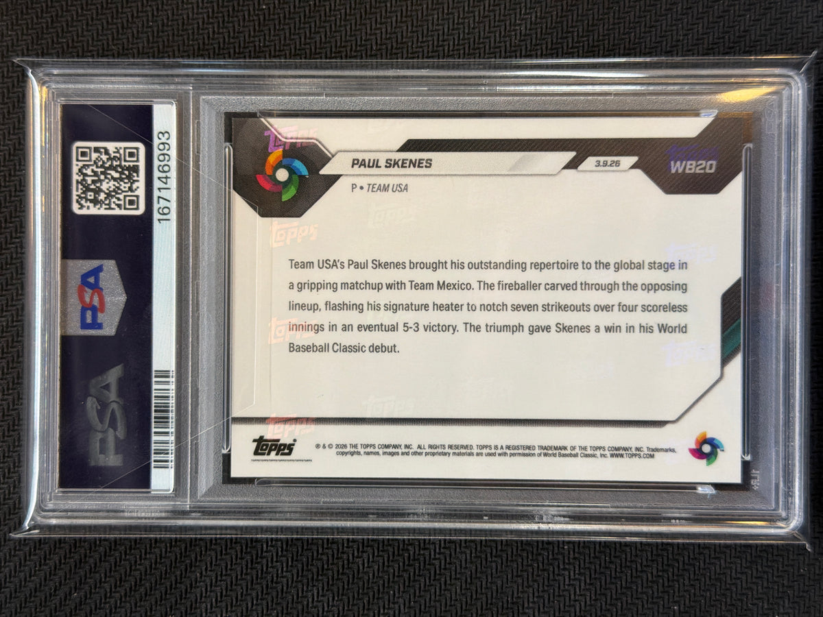 2026 Topps Now WBC Paul Skenes #WB20 7 Ks PSA 10 993