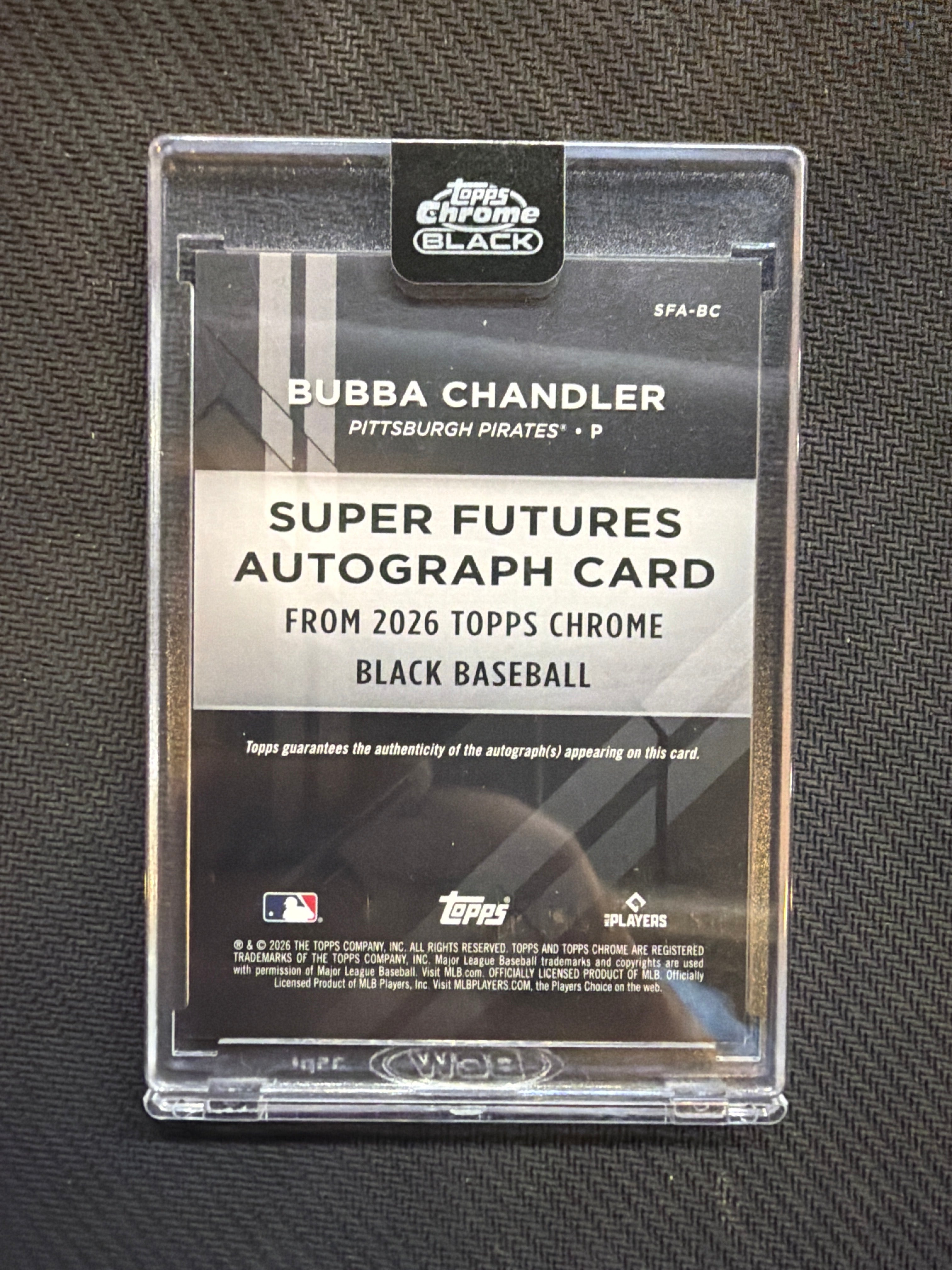 2026 Topps Chrome Black Bubba Chandler Super Futures Rookie Auto