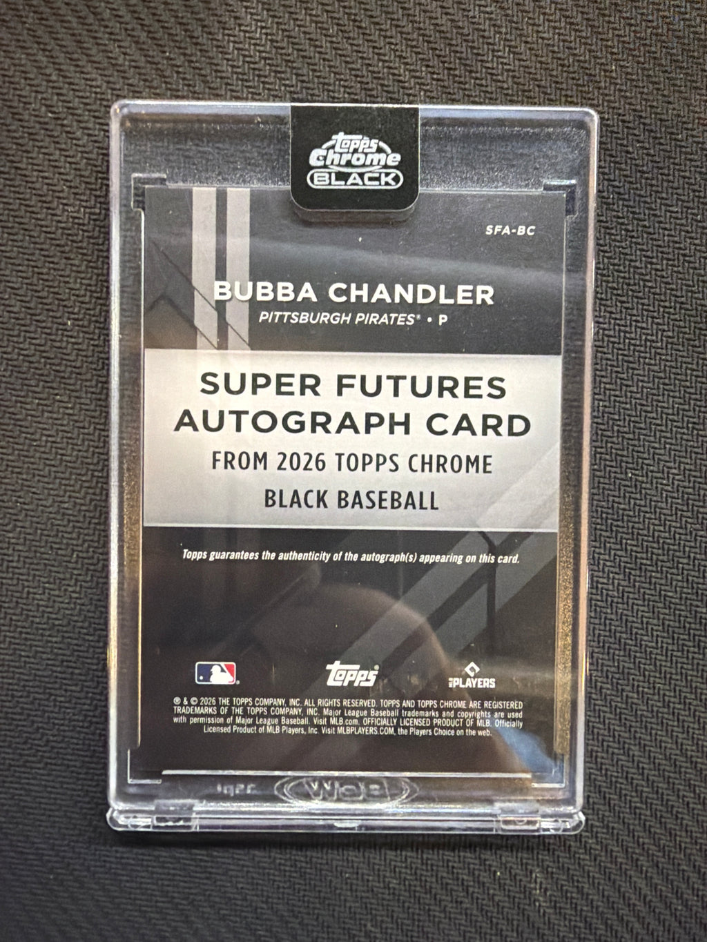 2026 Topps Chrome Black Bubba Chandler Super Futures Rookie Auto Gold /50 Pirates